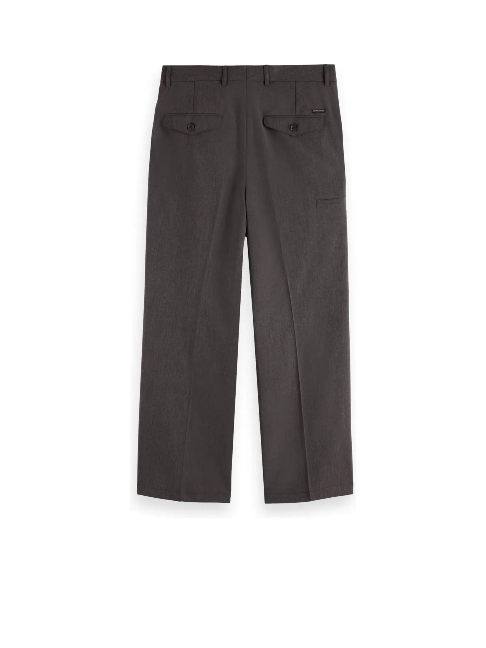 SCOTCH&SODA Men Chino Pocket Detail Wide Fit Melange Dark Grey Melange