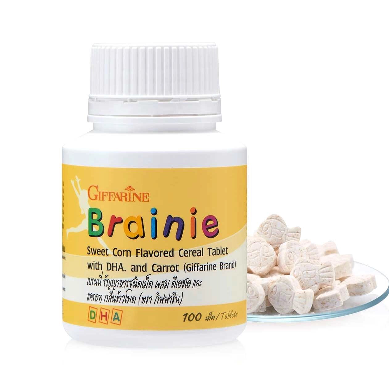 Детские витамины для мозга с Омега-3 Giffarine Brainie Sweet Corn Flavored, 100 шт. Таиланд