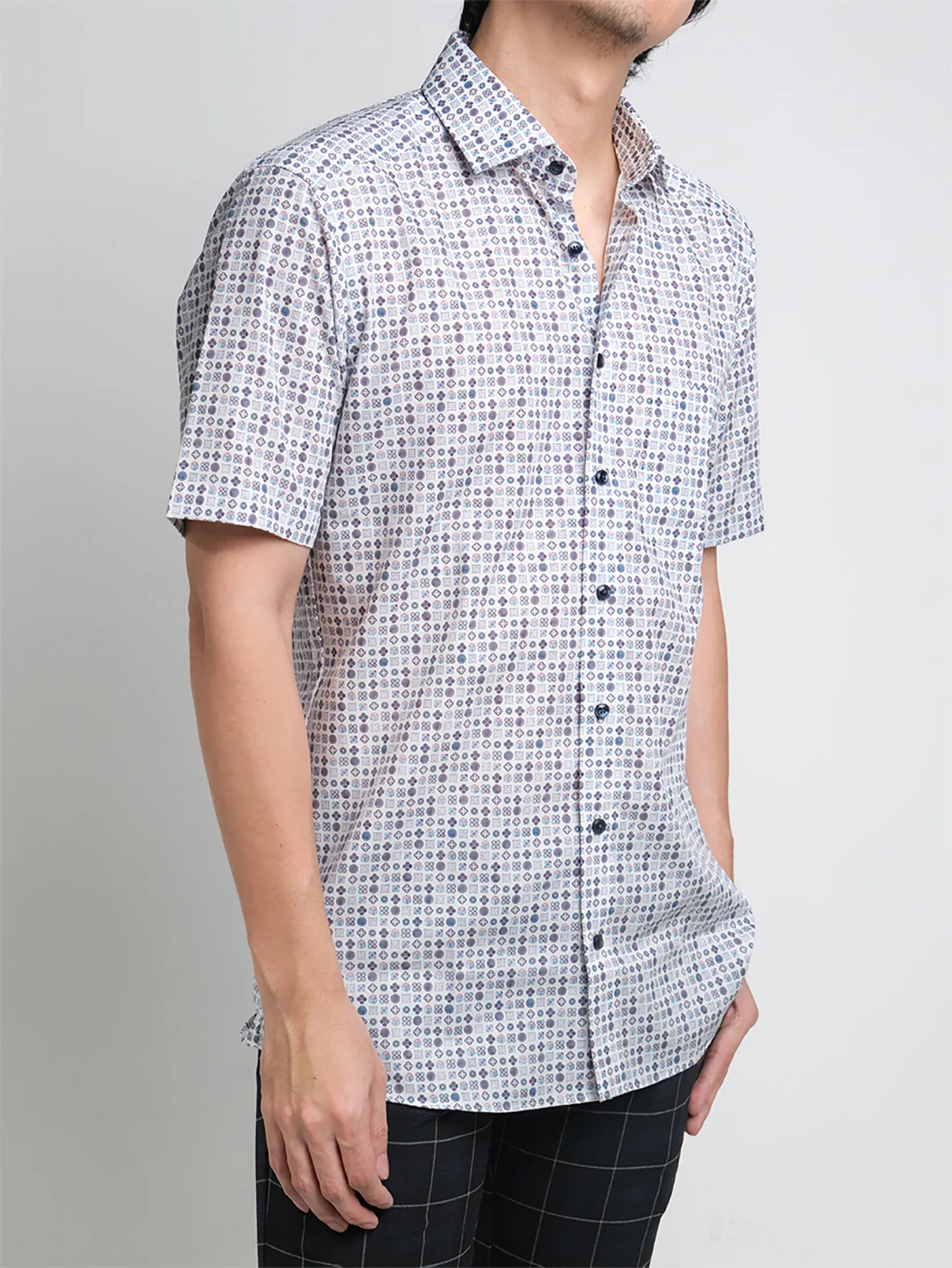 OLYMP MEN SHIRT SHORT SLEEVES CASUAL SHIRT MODERN FIT PINK