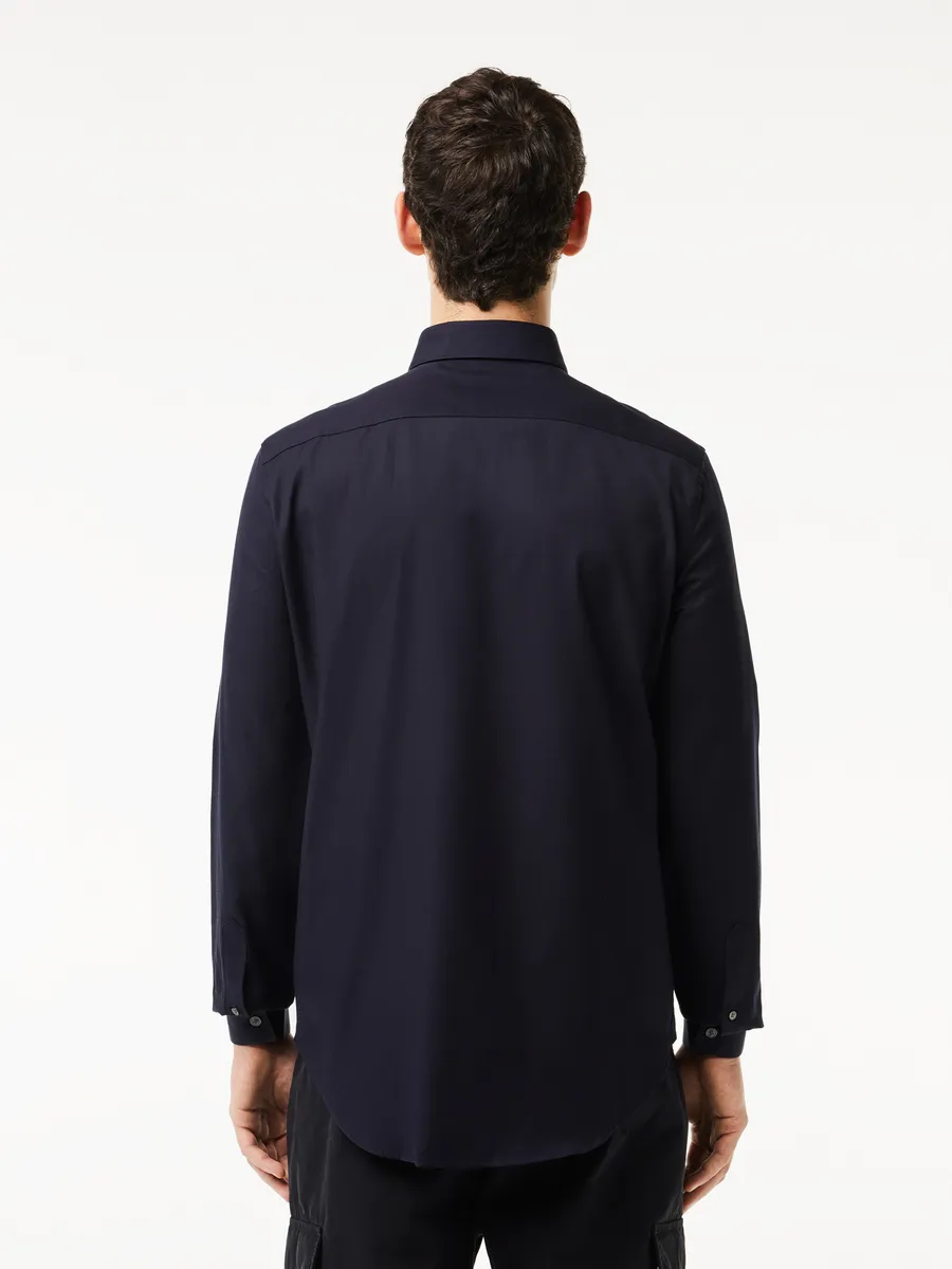 LACOSTE Regular Fit Shaped Collar Shirt Navy Blue