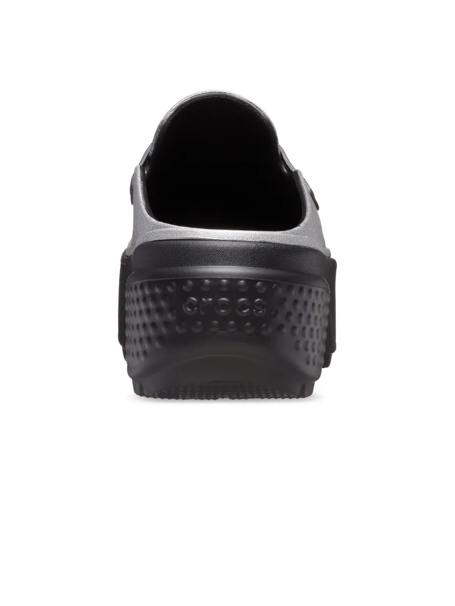 CROCS UNISEX STOMP METALLIC LOAFER  CLOG - SILVER/BLACK