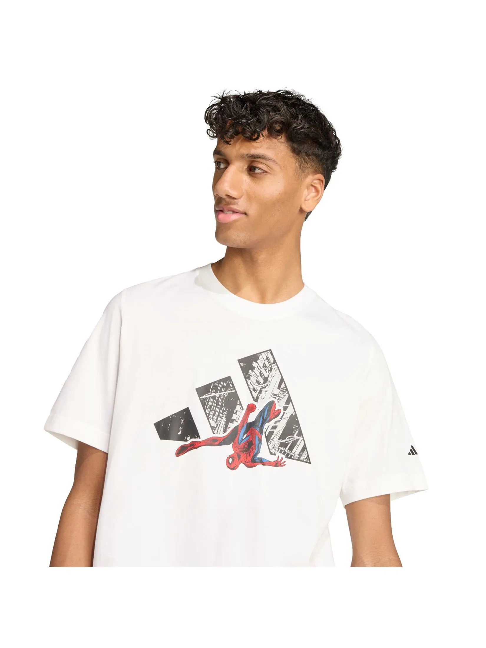 ADIDAS Men T-Shirt Adidas Marvel Spider-Man Logo JW8842 White