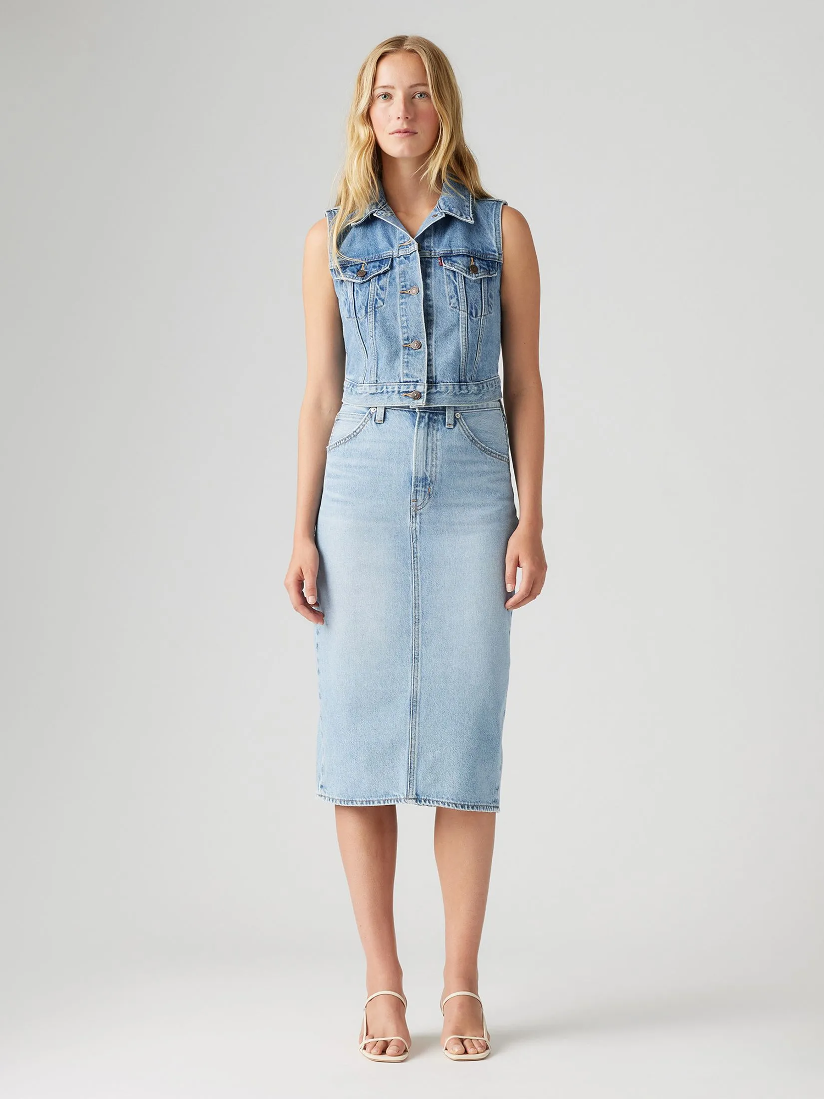 LEVI'S Women's High-Rise Slit Skirt Blue
