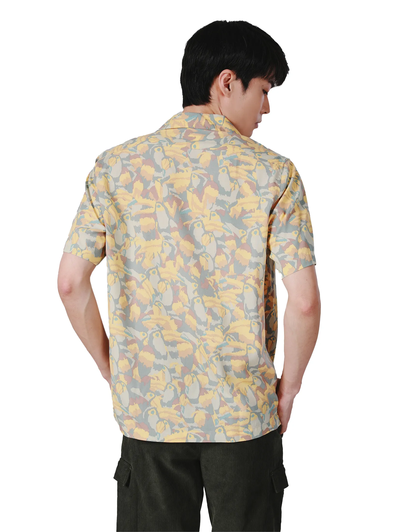 JOHN HENRY Men s Short Sleeves Hawaii Shirts (Relaxed Fit) SONGKRAN FESTIVAL Yellow