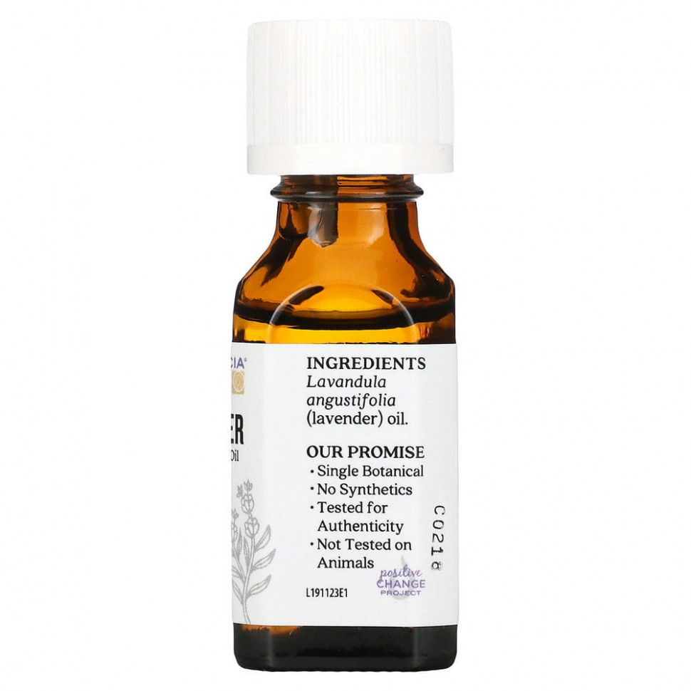 Aura Cacia, Чистое эфирное масло лаванды, 15 мл (0,5 жидкой унции)