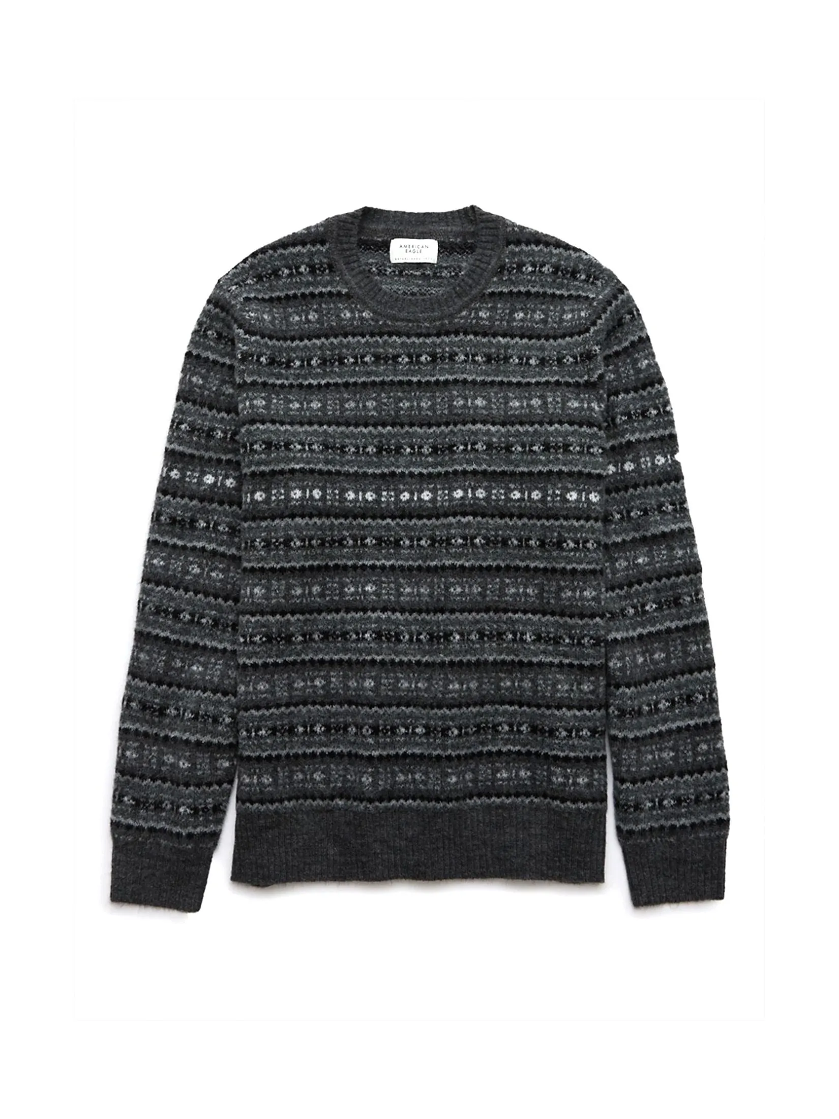 AMERICAN EAGLE MEN 1923 BRUSHED FAIRISLE 001 BLACK