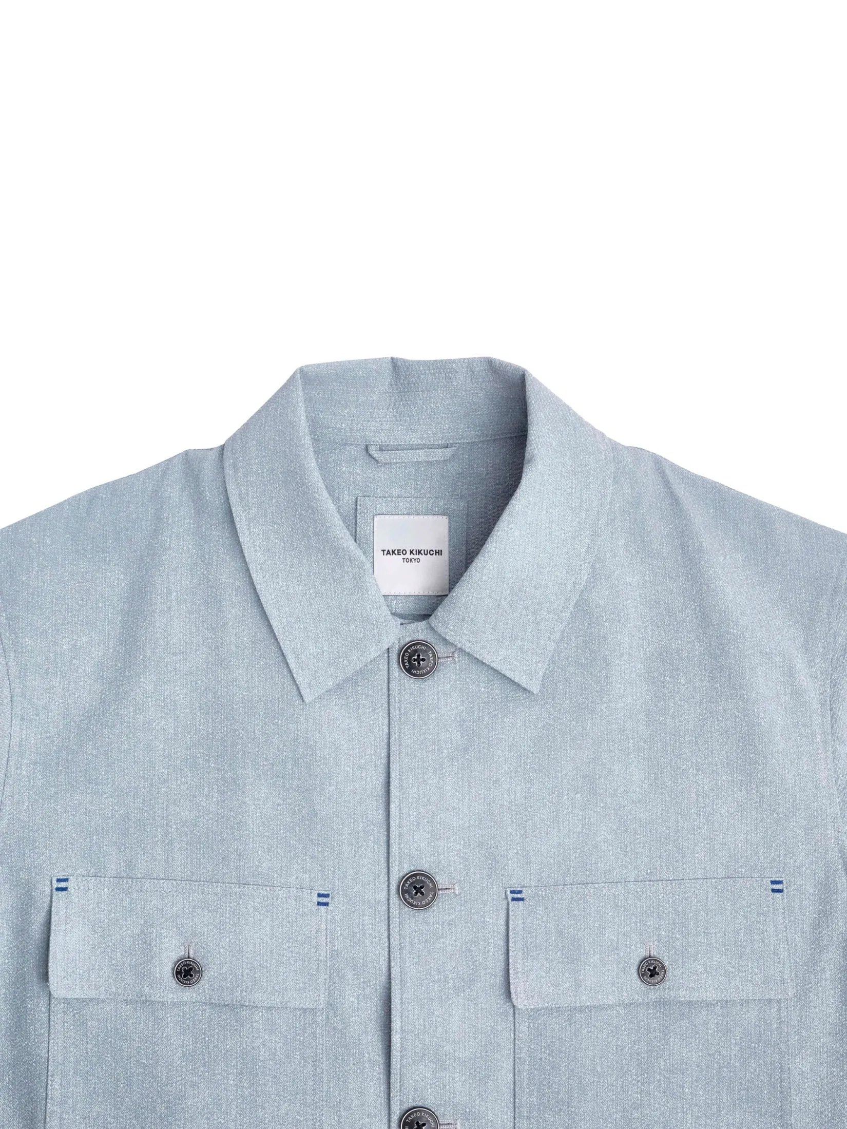 TAKEO KIKUCHI MEN GREY 2WAY STRETCH SUCKER PRINT JACKET