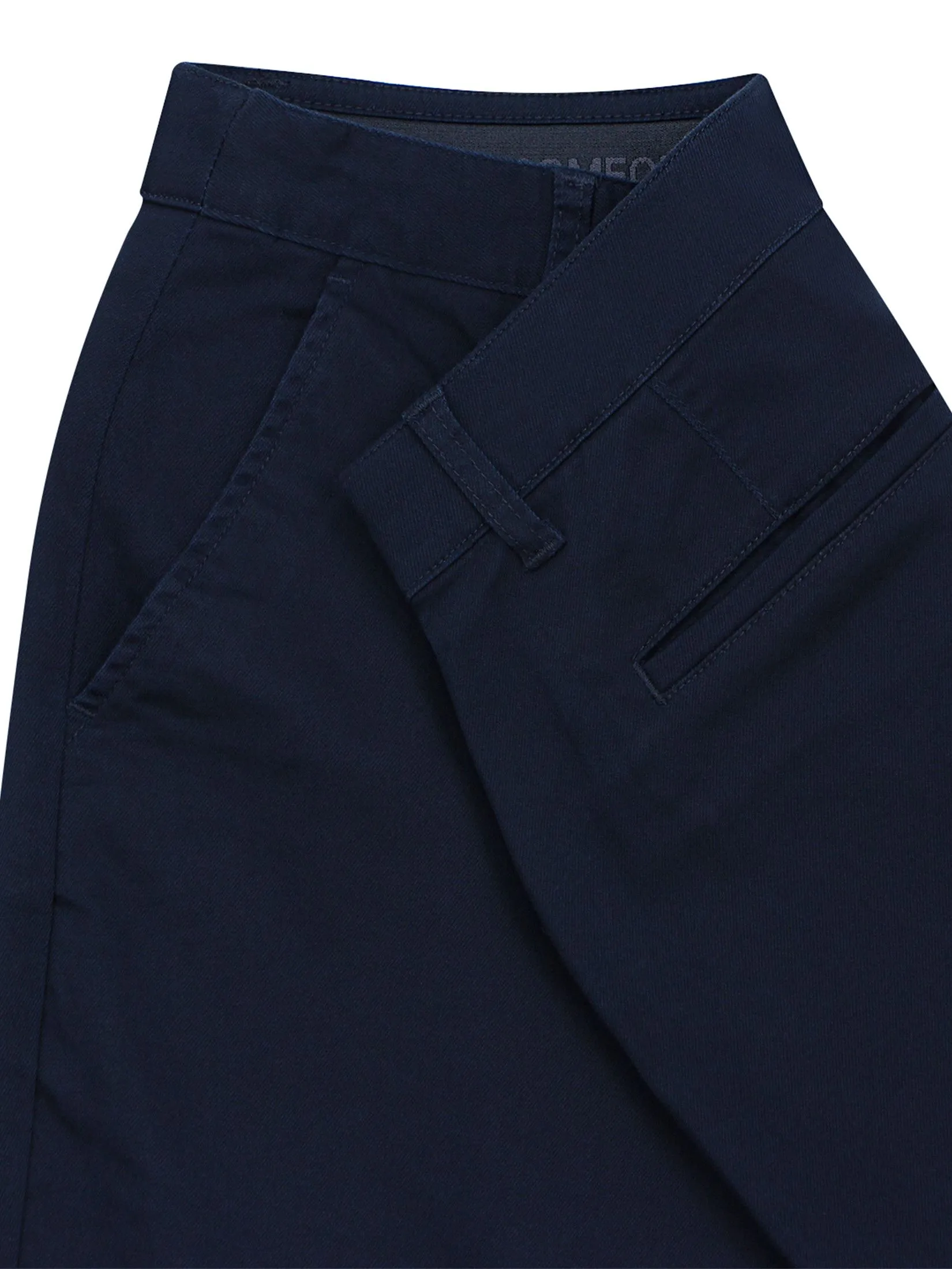 GIORDANO Women's Regular Khaki Pants (180° Elastic Waist) White Navy