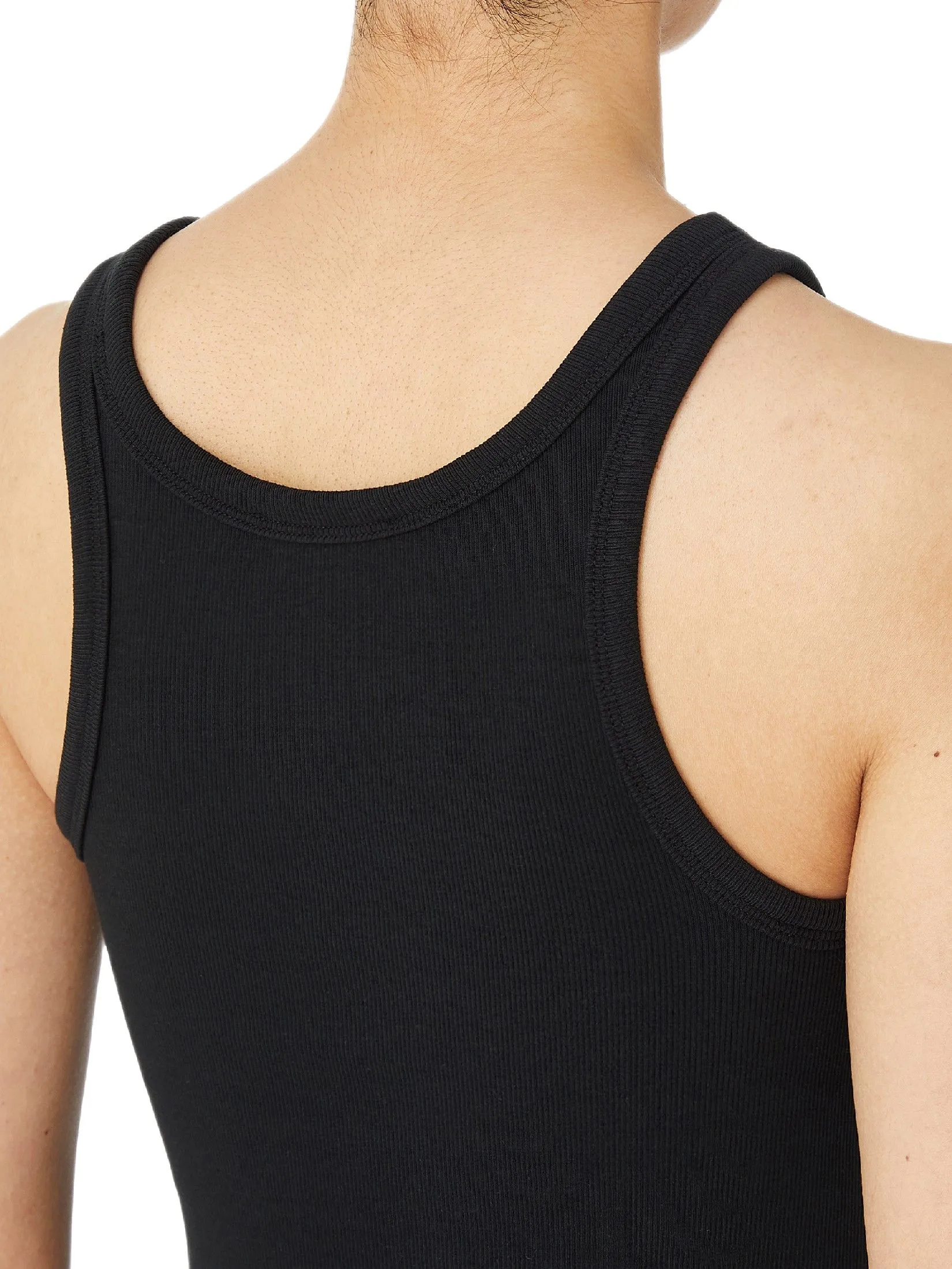 CALVIN KLEIN Women's Cotton Contour Lip CK Tank Black