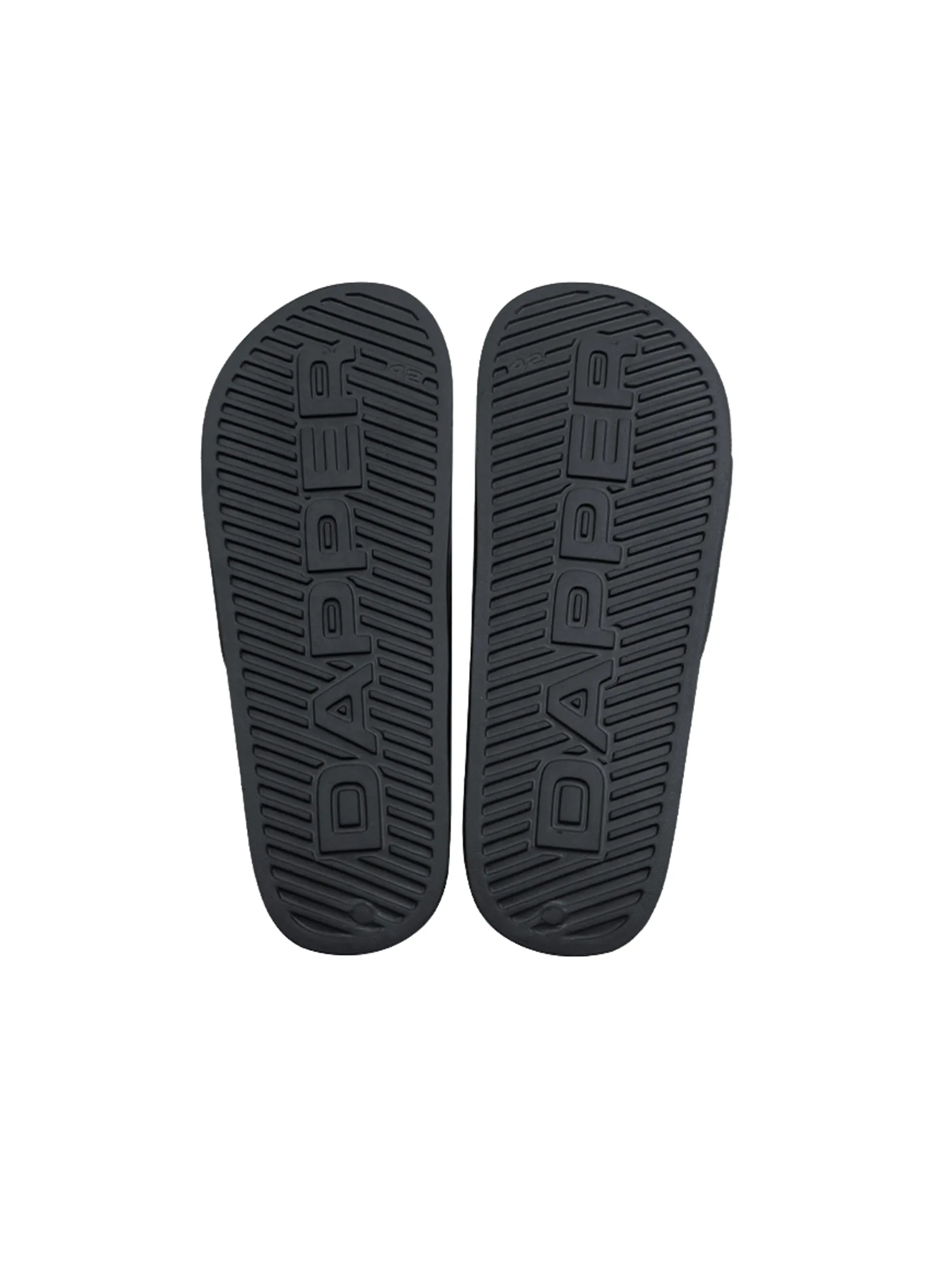 DAPPER DAPPER DP Icon Embossed Pool Slide Sandals Black