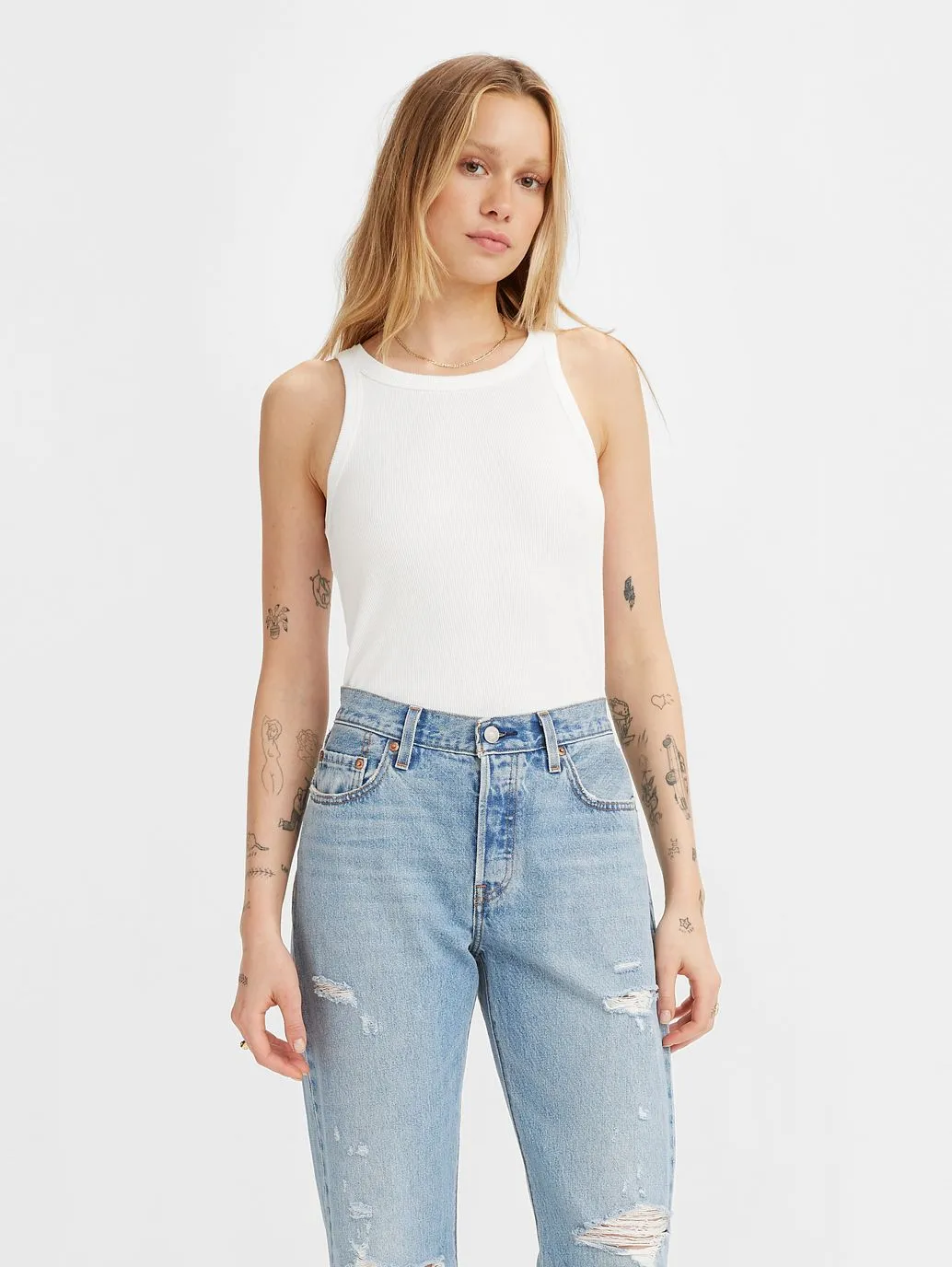 LEVI'S Women's Racer Tank A3381-0000 White +