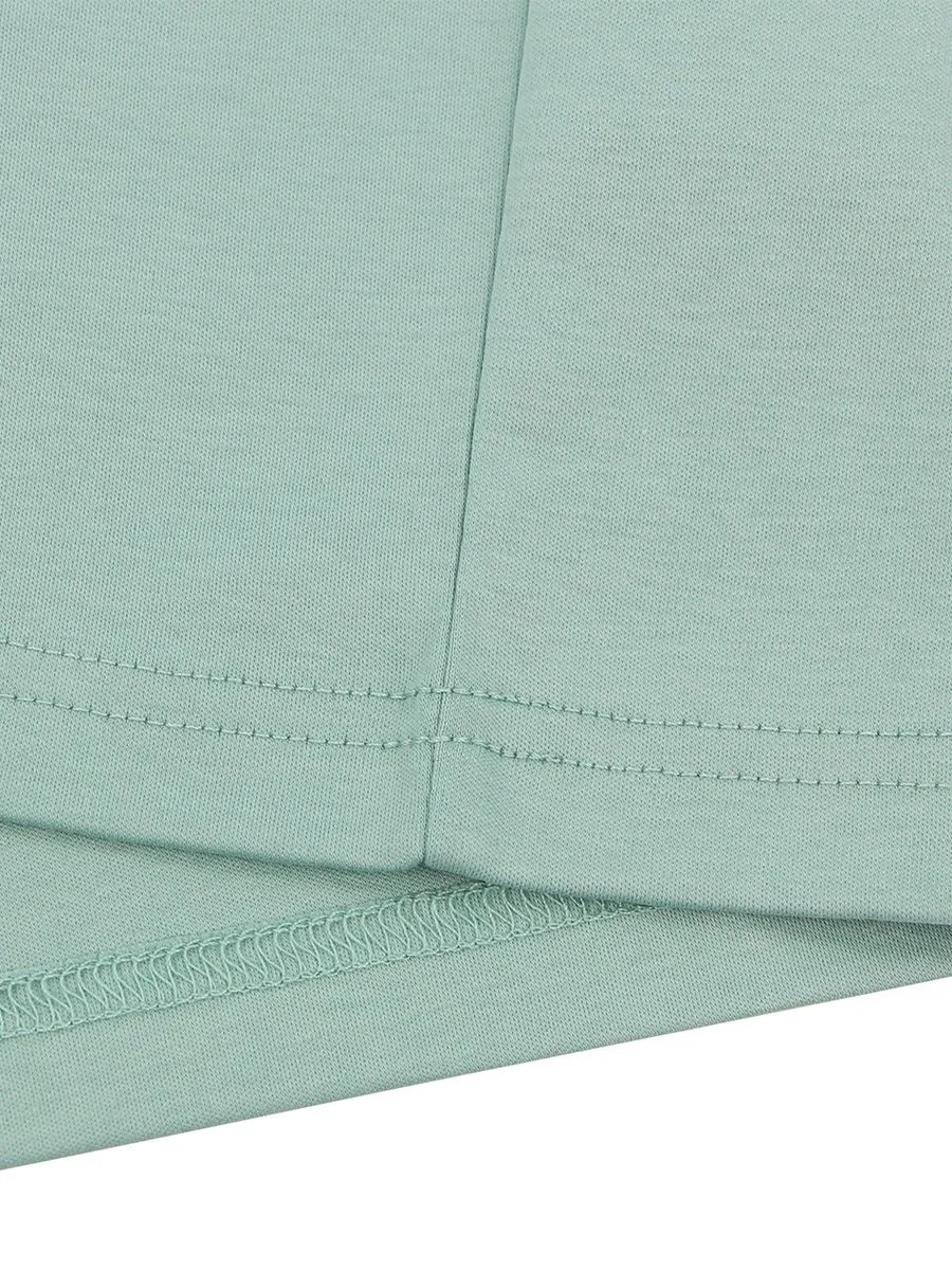 GIORDANO Men's Interlock Embroidery Tee (Liquid Touch) Green Surf