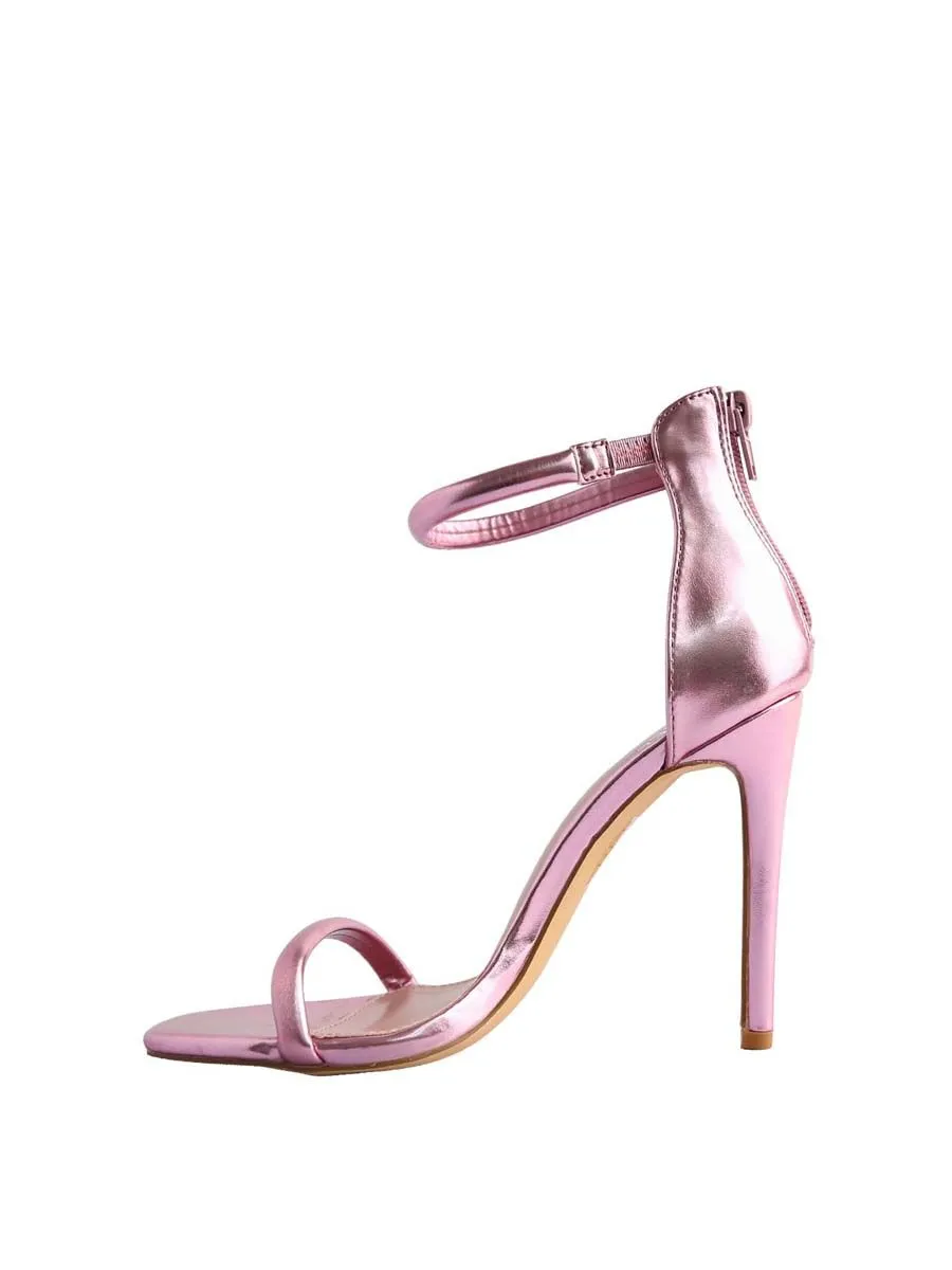 VILLAINS SF ARLENE Women's Heeled Sandals PINK METALLIC