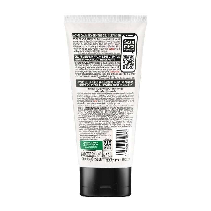 Garnier Men Acnofight Acne Calming Gentle Gel Cleanser 150 Ml.