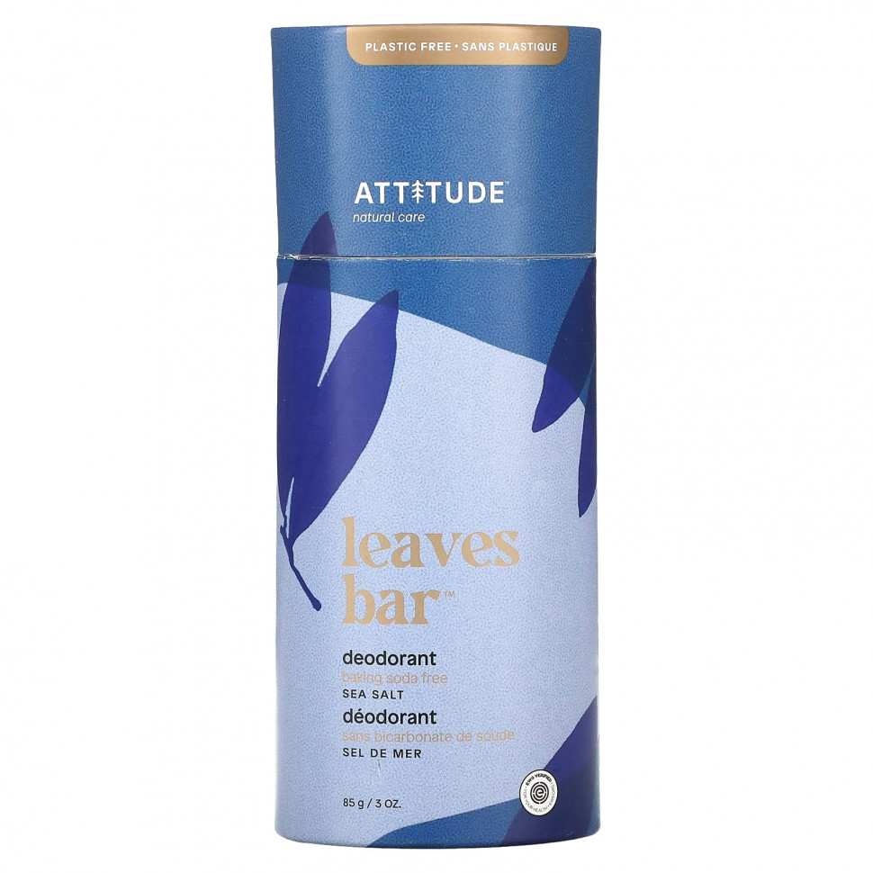 ATTITUDE, Leaves Bar, Deodorant, Sea Salt, 3 oz (85 g)