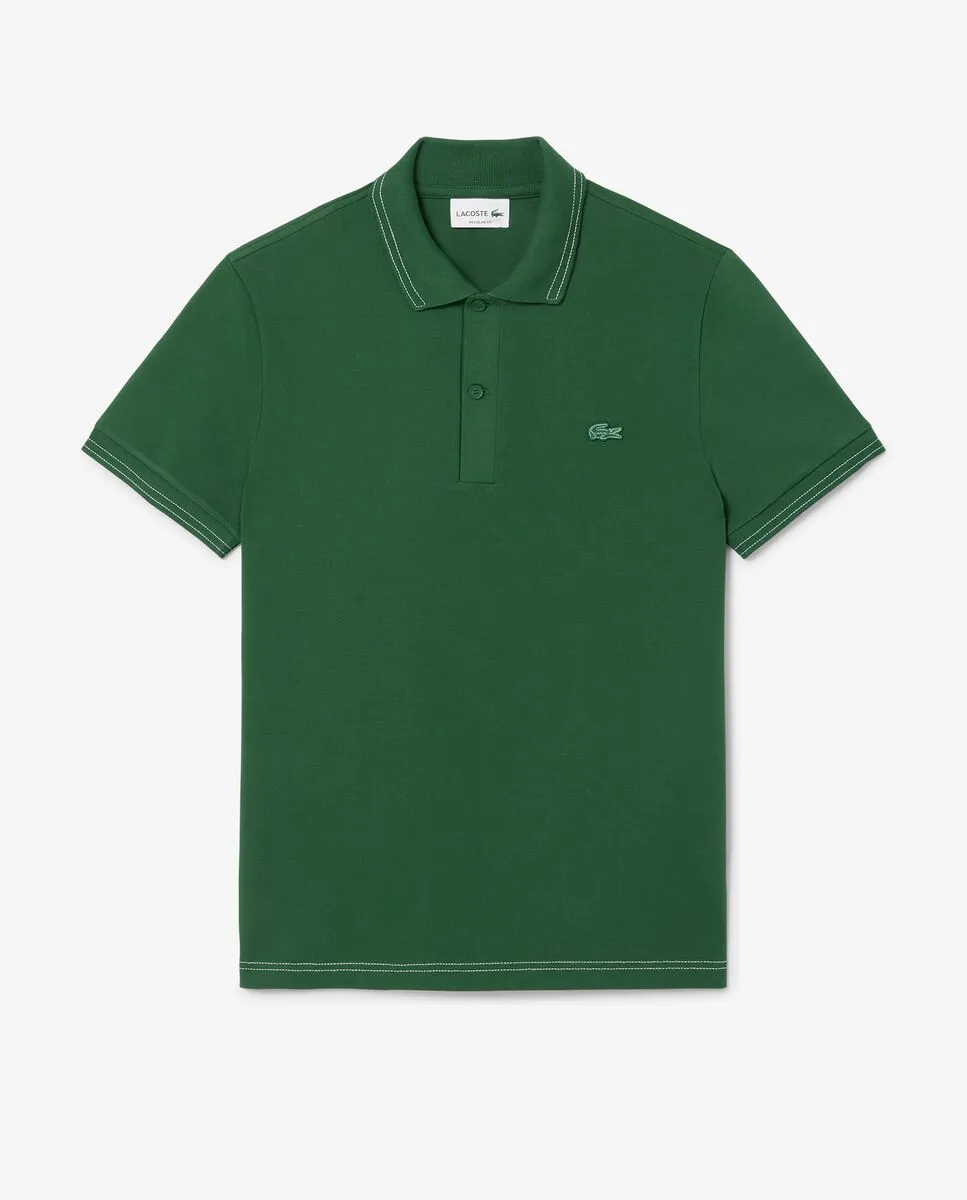 LACOSTE Regular Fit Petit Piqu  Polo Shirt Green Size - 2