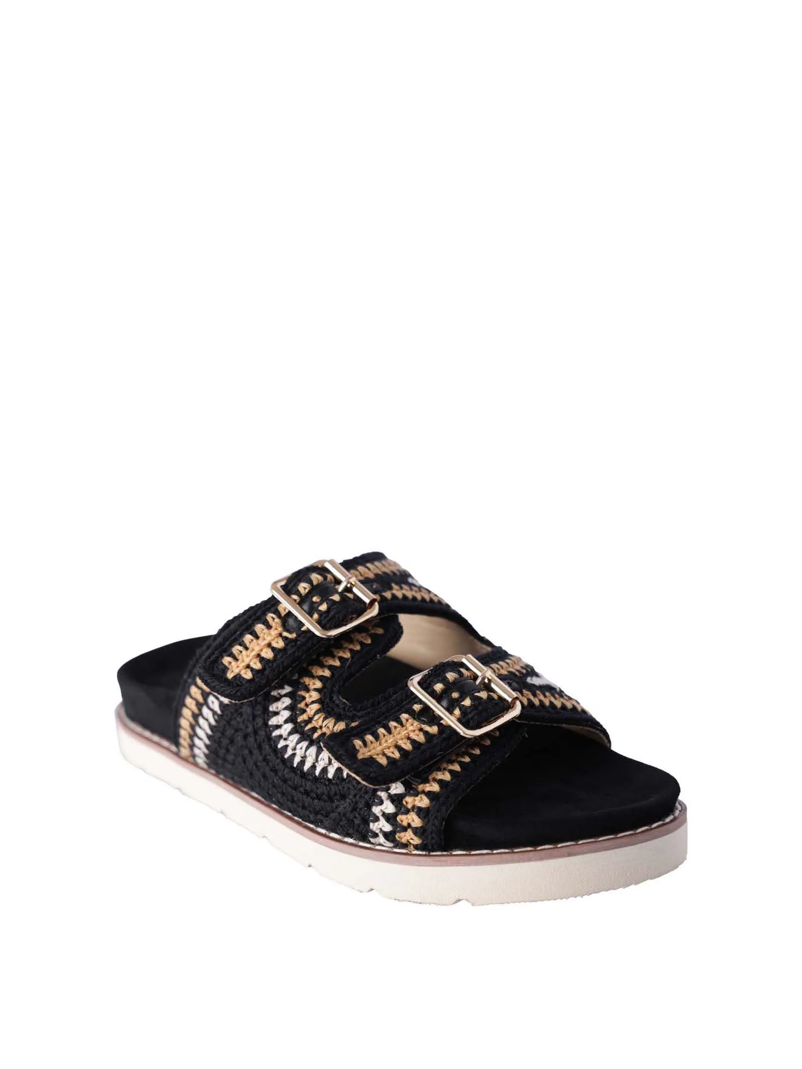 VILLAINS SF KENDRA Women's Platform Flat Sandals BLACK