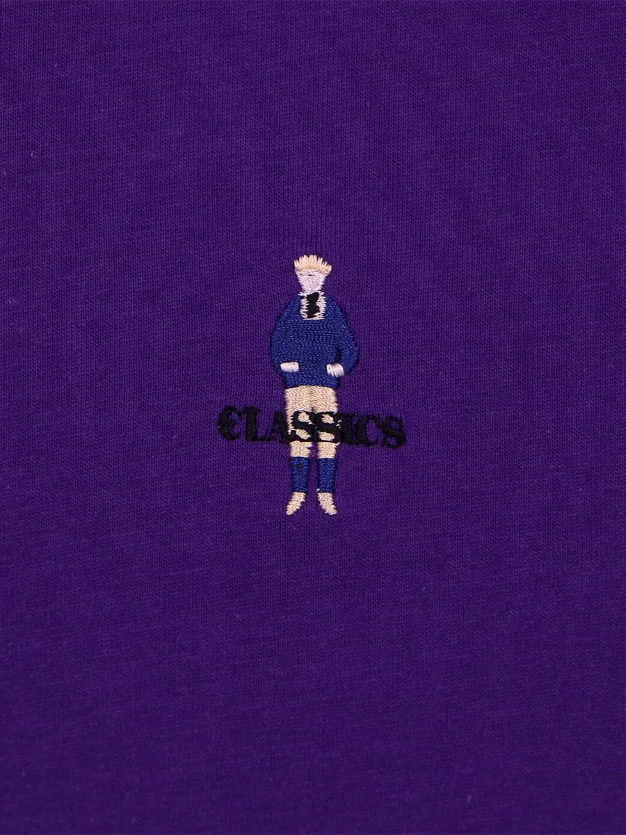 GIORDANO Men's Slim Fit Embroidery Tee (Classic Man) Plum purple