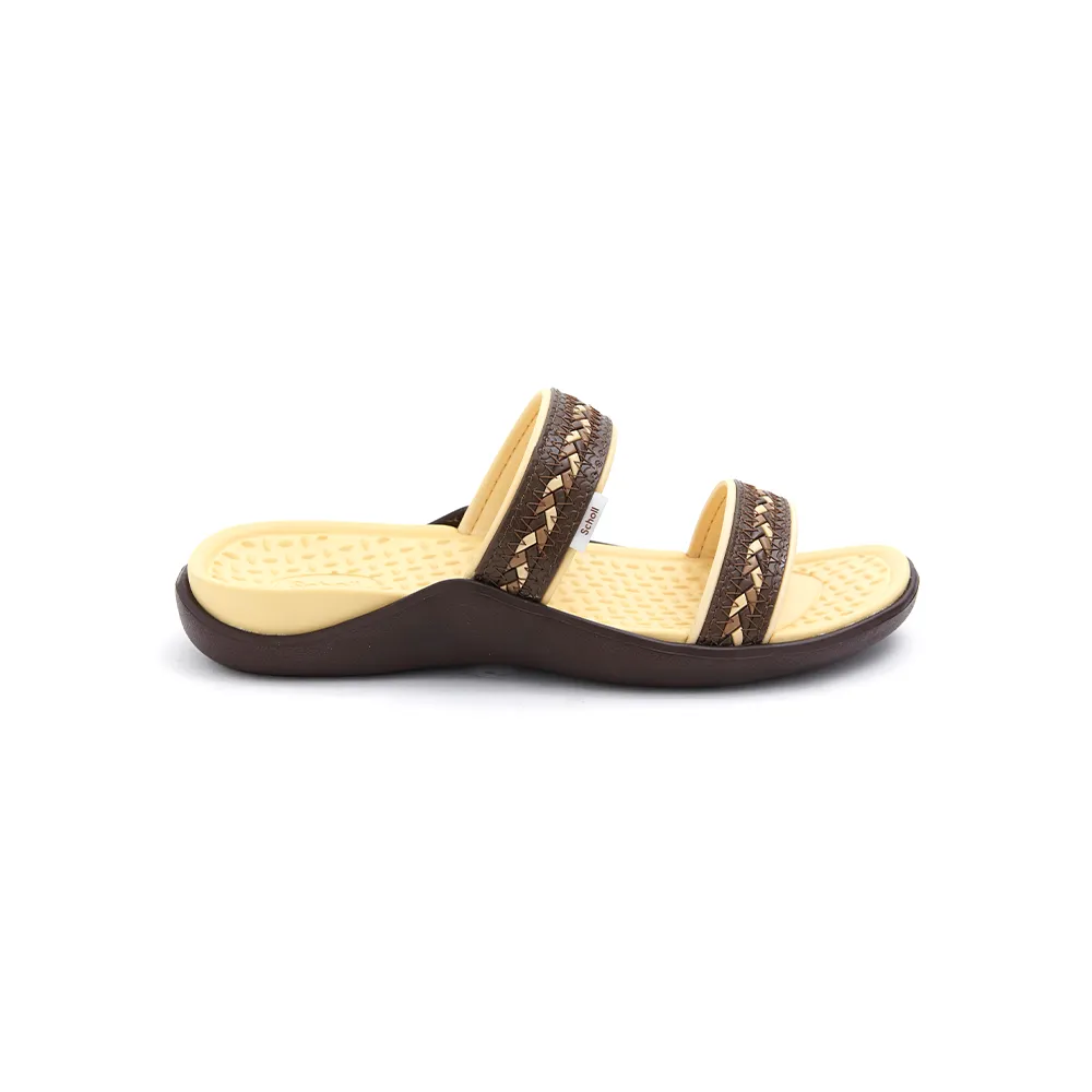 SCHOLL Brown Slide Sandals - Sand III