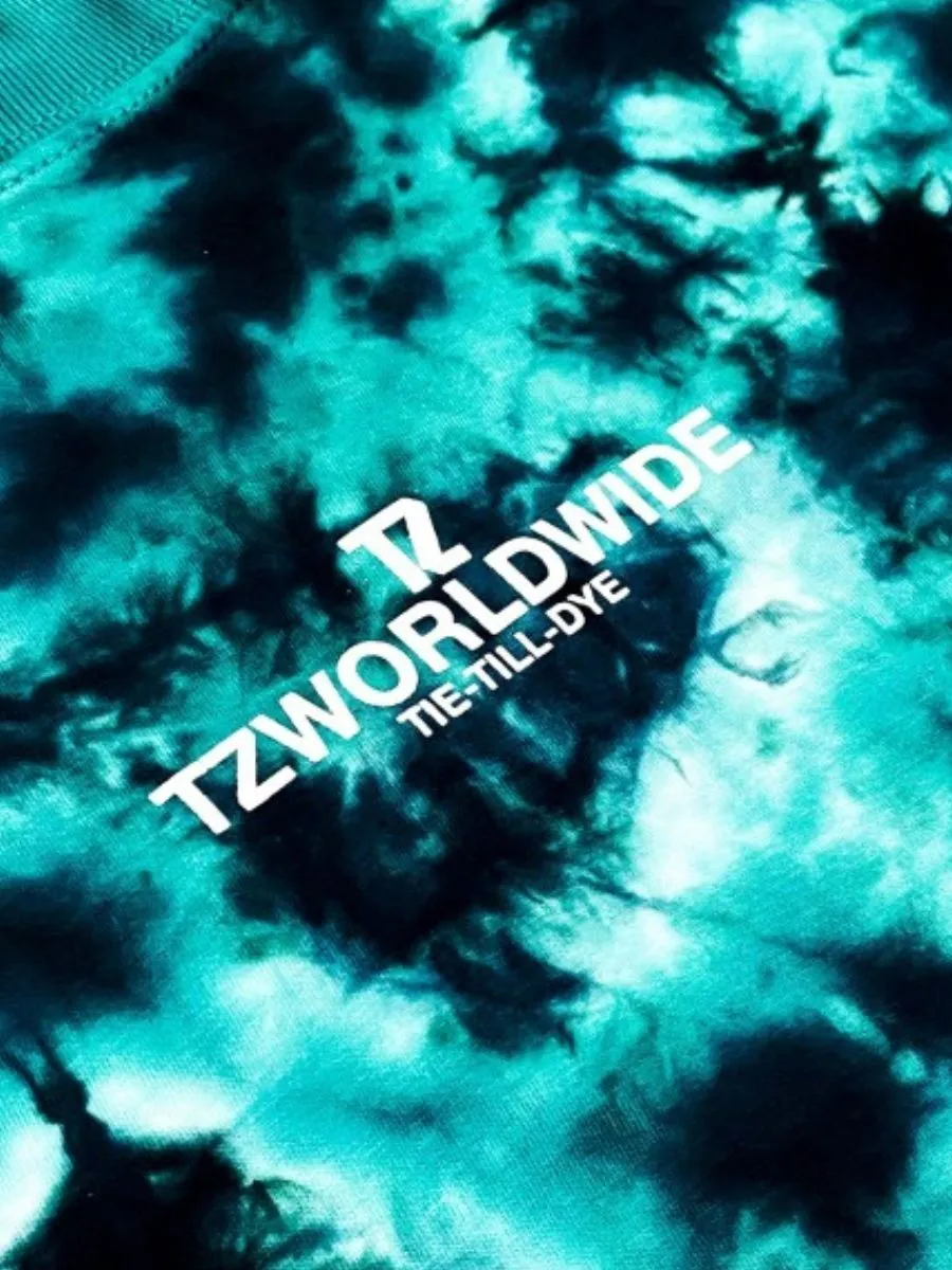 TZ WORLDWIDE Men HOODIE TZ TIE-TILL-DYE HOODIE - GREEN & BLACK