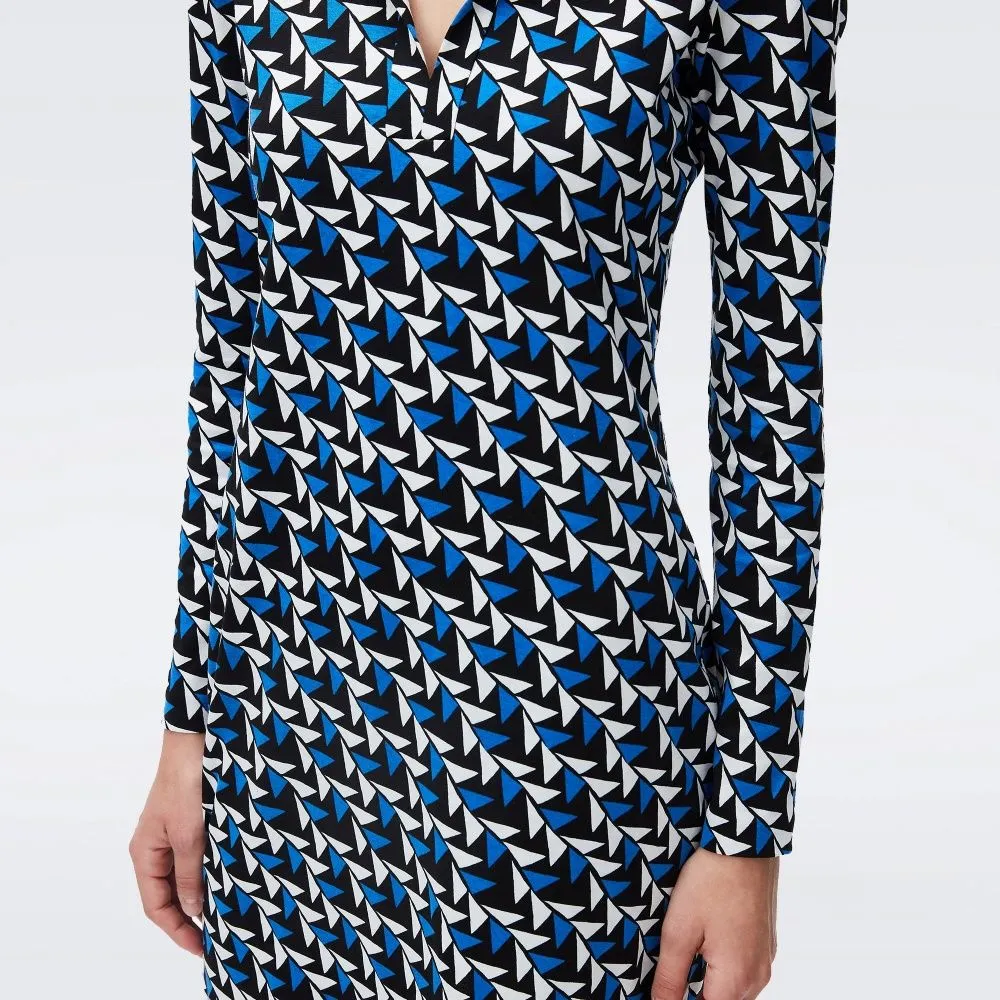 DIANE VON FURSTENBERG DVF REINA DRESS SHIFTED WINGS IVORY