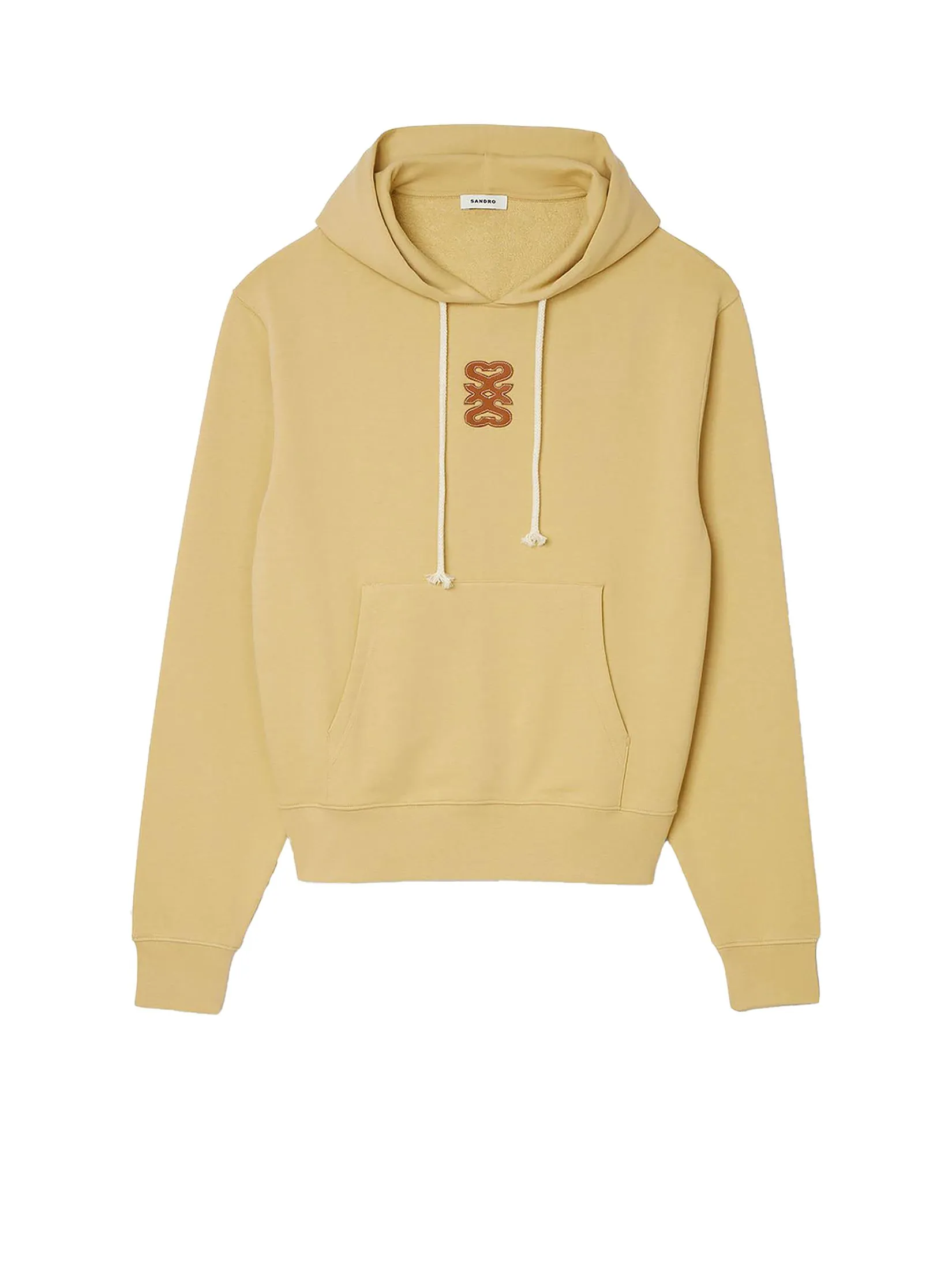 SANDRO Leather Patch Sweatshirt