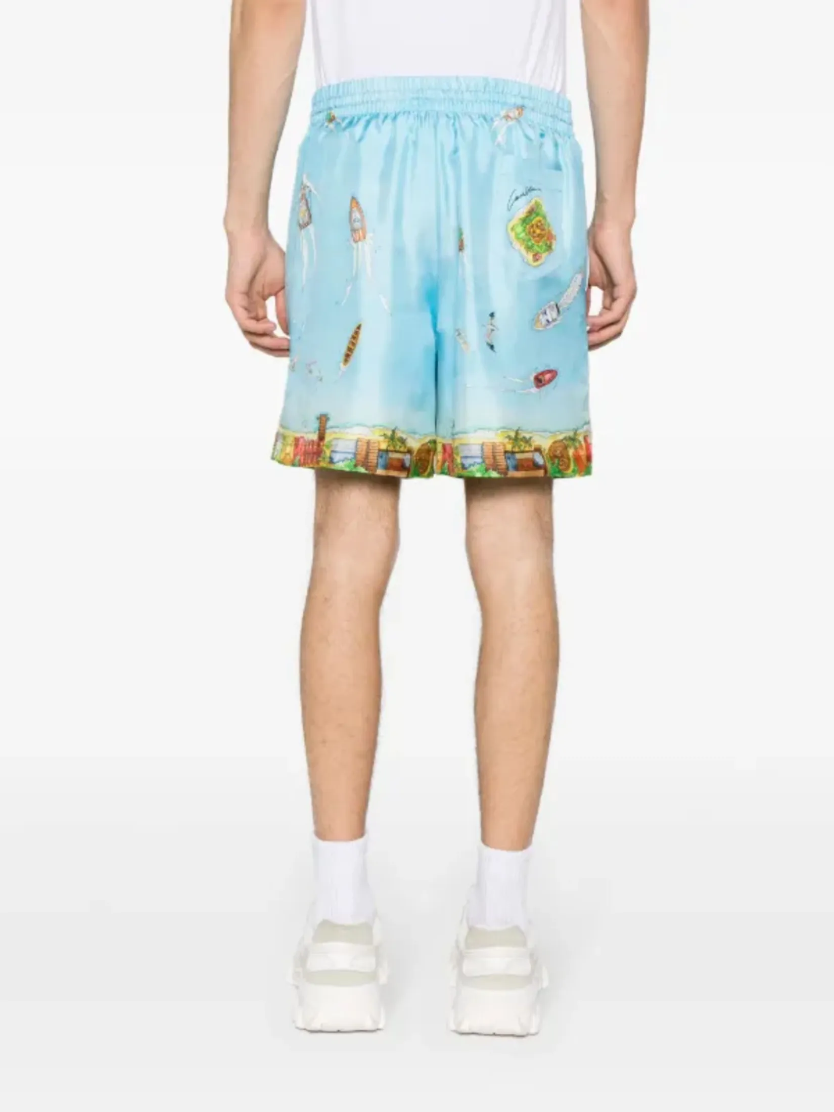 CASABLANCA UNISEX SILK SHORTS WITH DRAWSTRINGS MAISON SUR IN MAISON SUR PILOTI