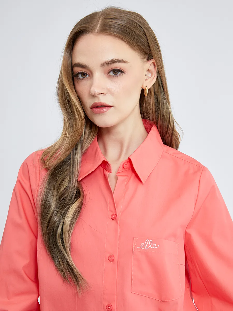 ELLE Women BASIC COTTON SHIRT W3B223OR Orange