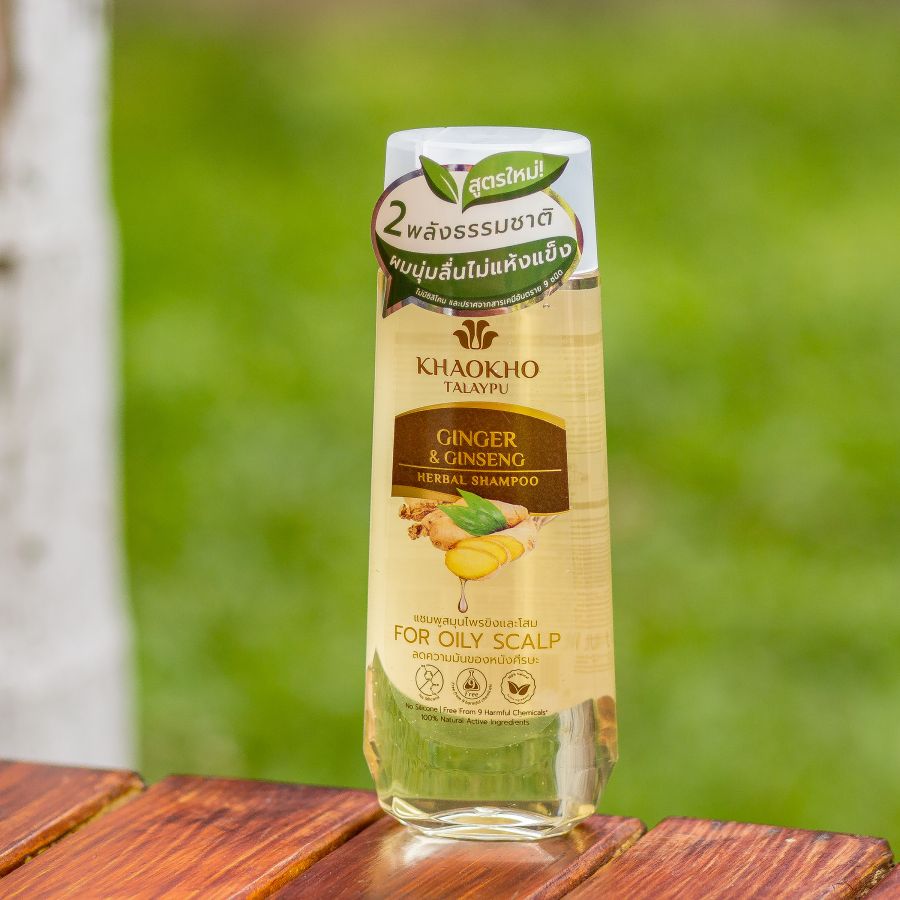 Шампунь без сульфатов с женьшенем и имбирем Khaokho 180 мл