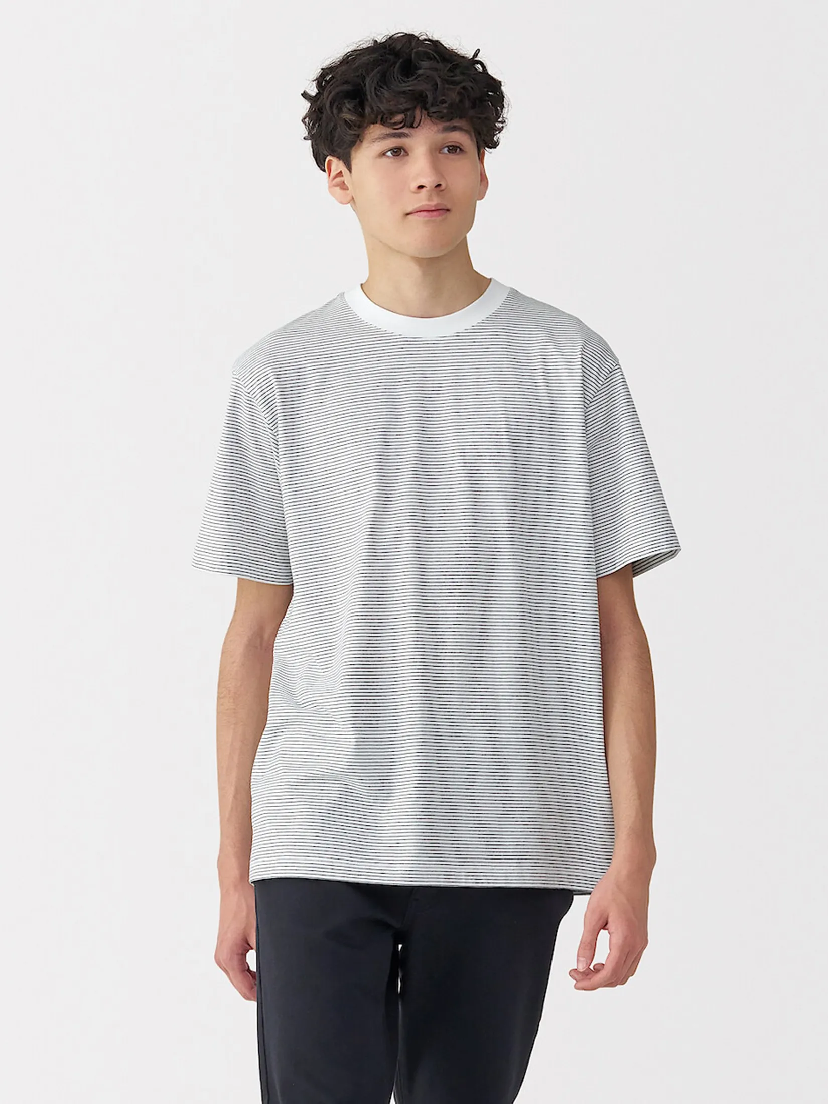 MUJI Men T-Shirt Short Sleeve Crew Neck Jersey AB1MKA5S