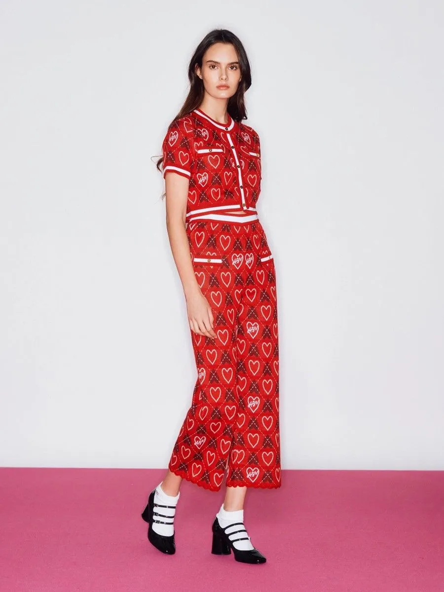 ASV (RS24) Asv Sweetheart Women Knitted Pants Red