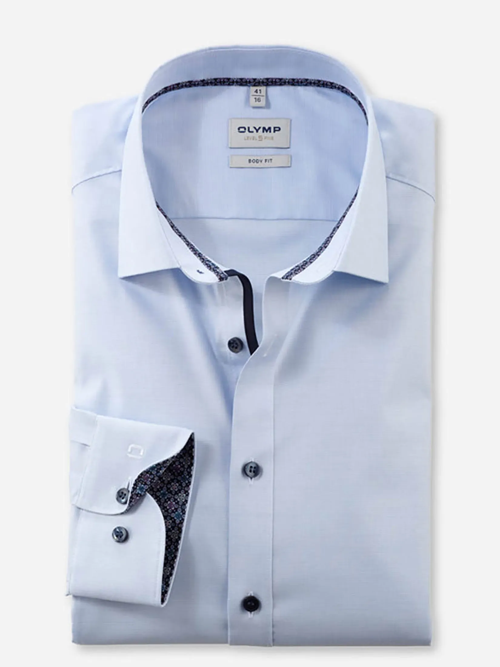 OLYMP MEN SHIRT LONG SLEEVES BUSINESS SHIRT BODY FIT LIGHT BLUE