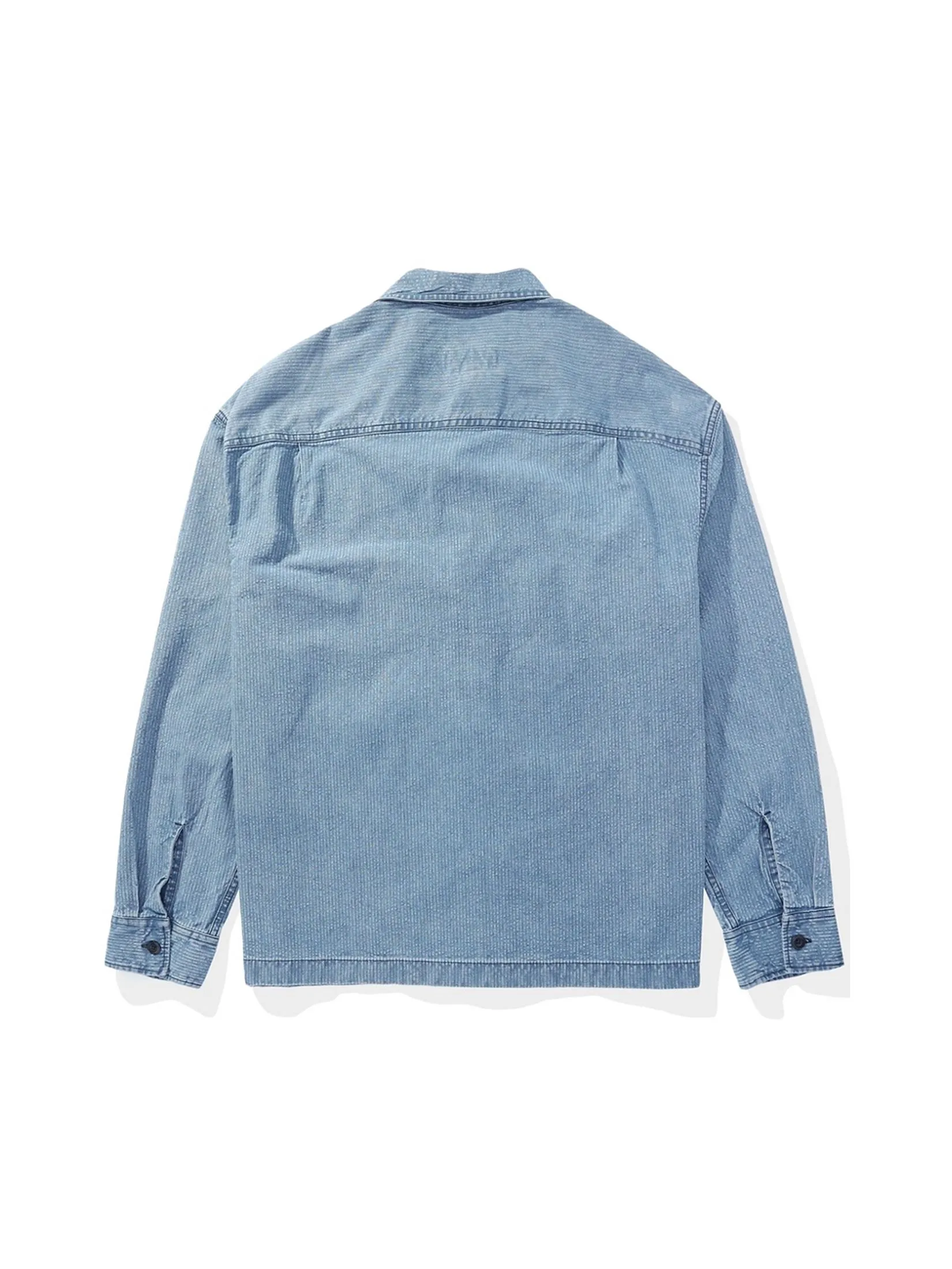 AMERICAN EAGLE MEN 2610 - OVERSIZED CAMP COLLAR ONTARIO SEERSUCKER SHIRT 400 BLUE