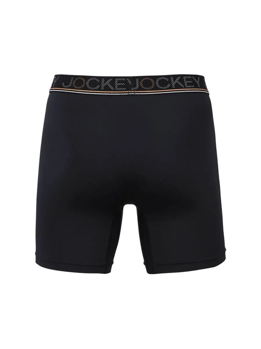 JOCKEY UNDERWEAR Men's COOLING JADE BOXER TRUNK BLACK