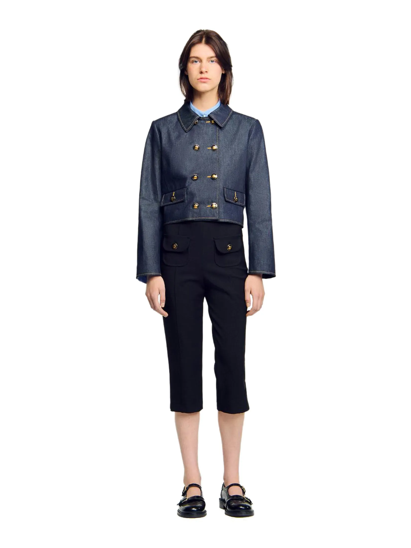 SANDRO Denim Tailored Jacket