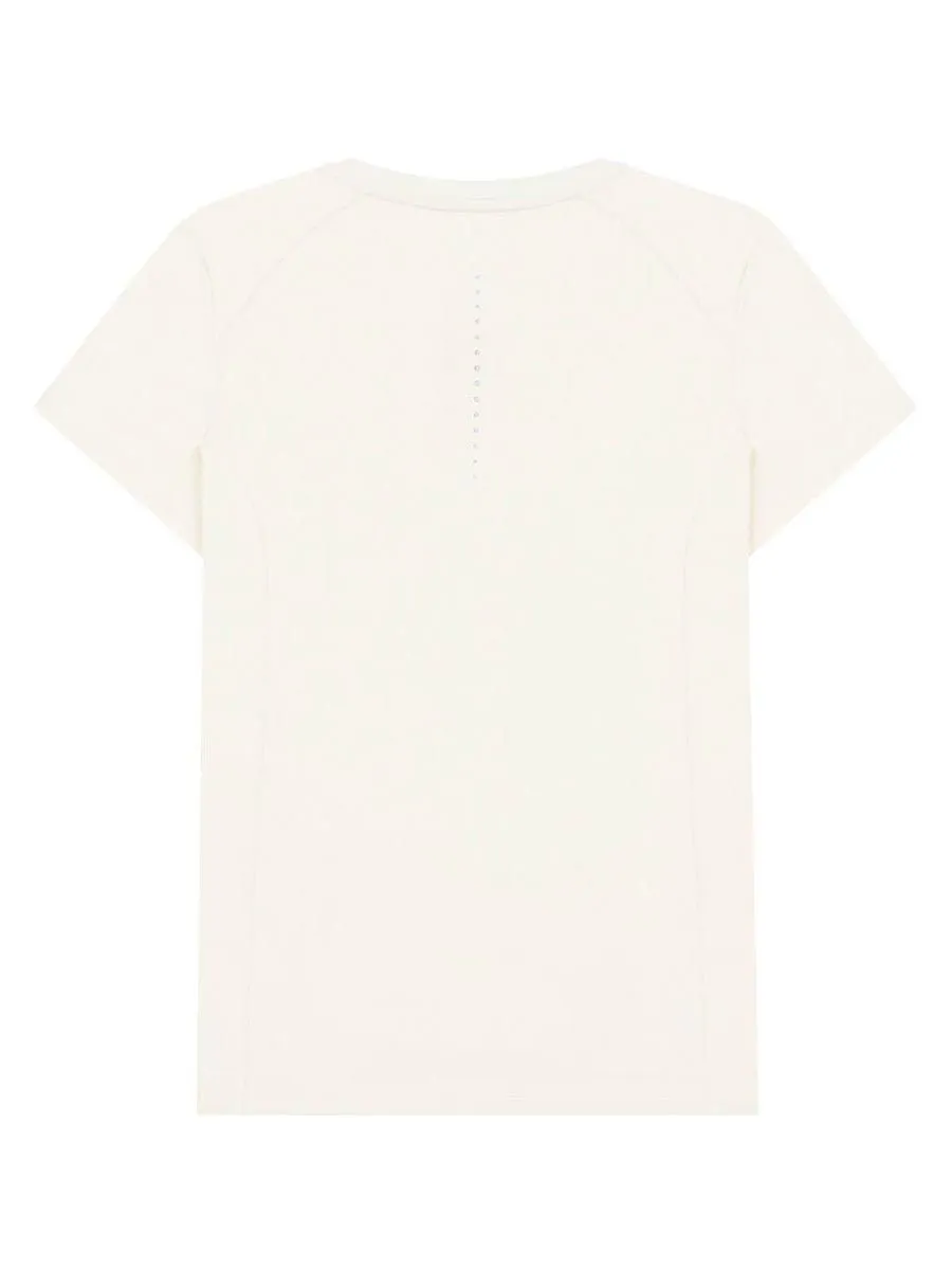 GIORDANO Women's Comfort Warped Knitted Tee (G-Motion) Vanilla Ice White