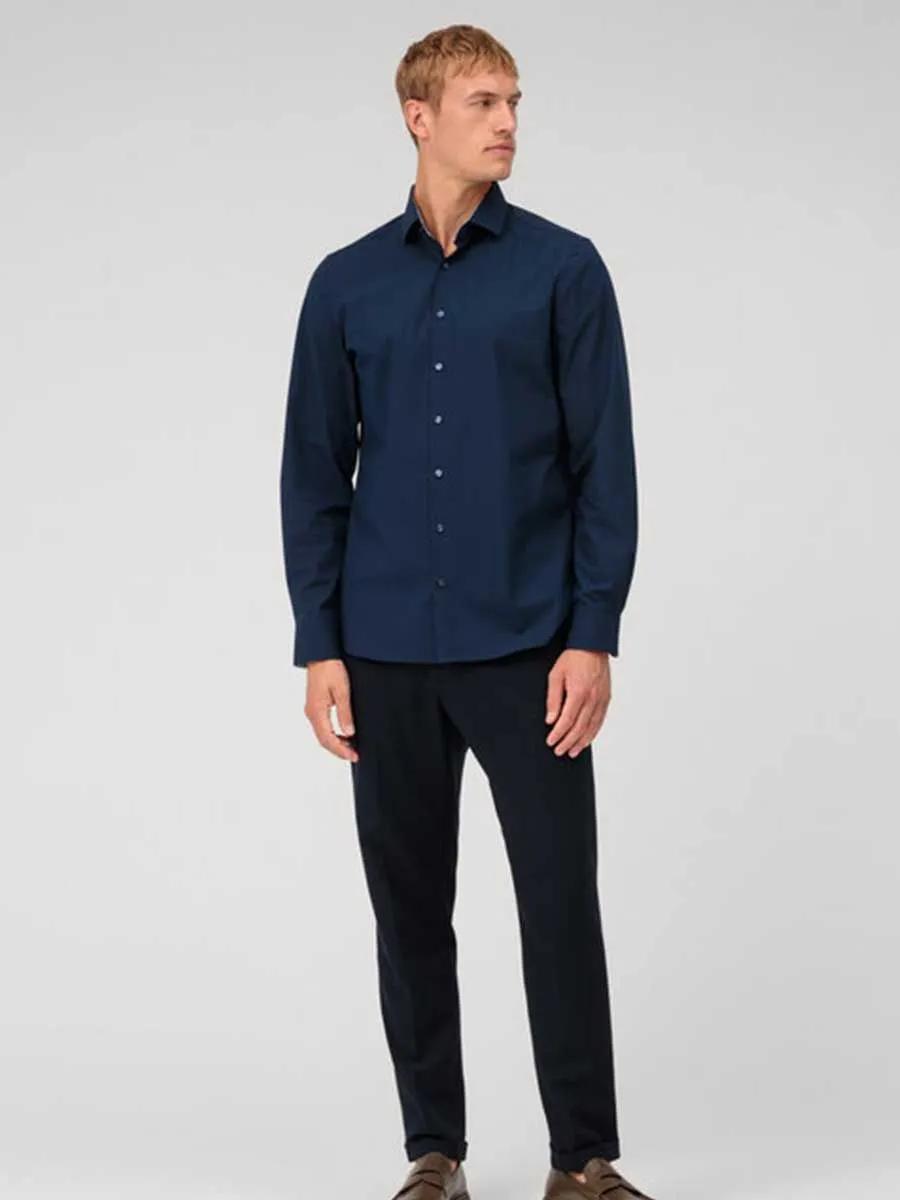 OLYMP CLIMATE CONTROL - MEN SHIRT LONG SLEEVES BODY  FIT NAVY BLUE