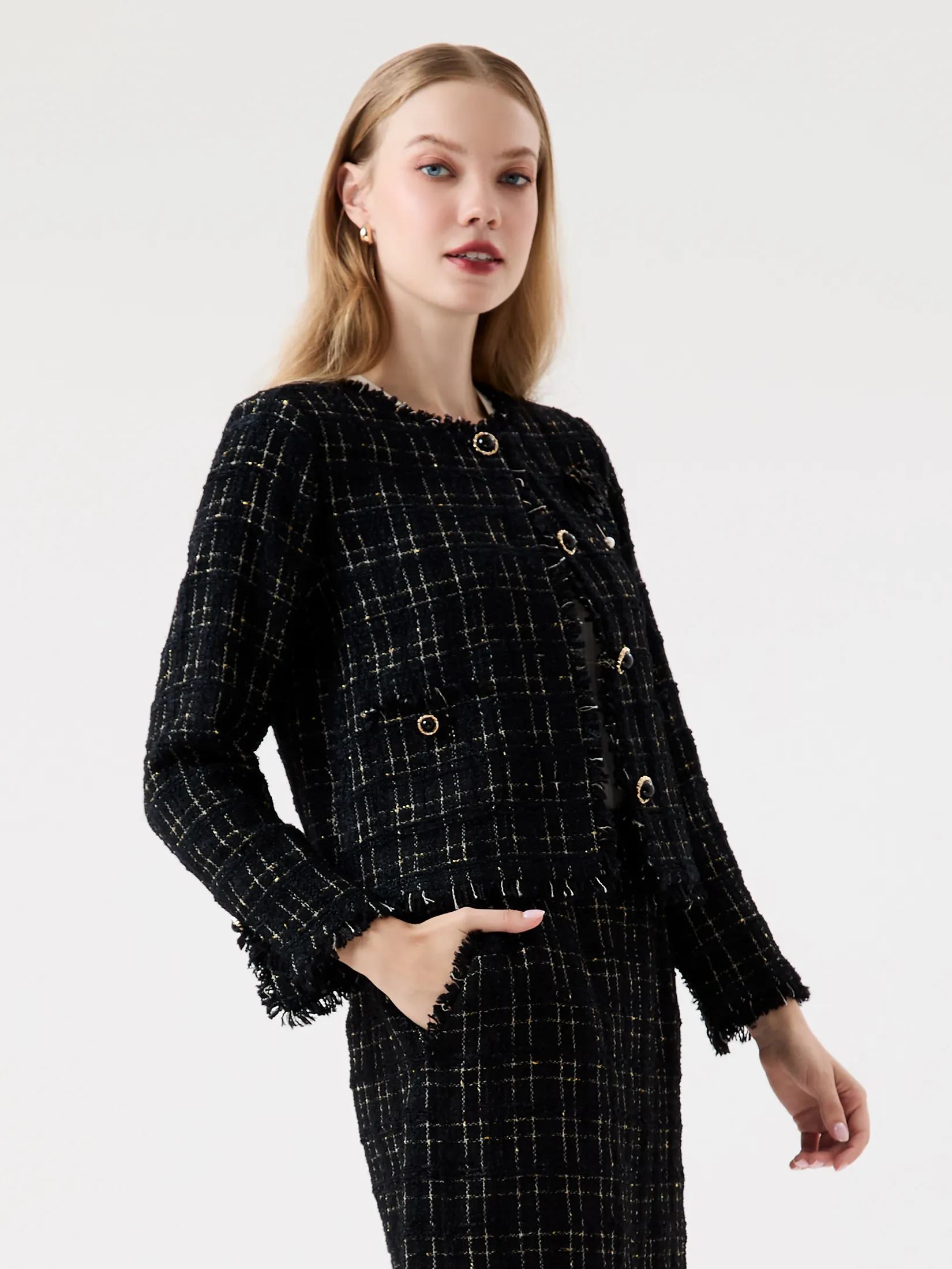 ESPADA Tweed Jacket Woman Black