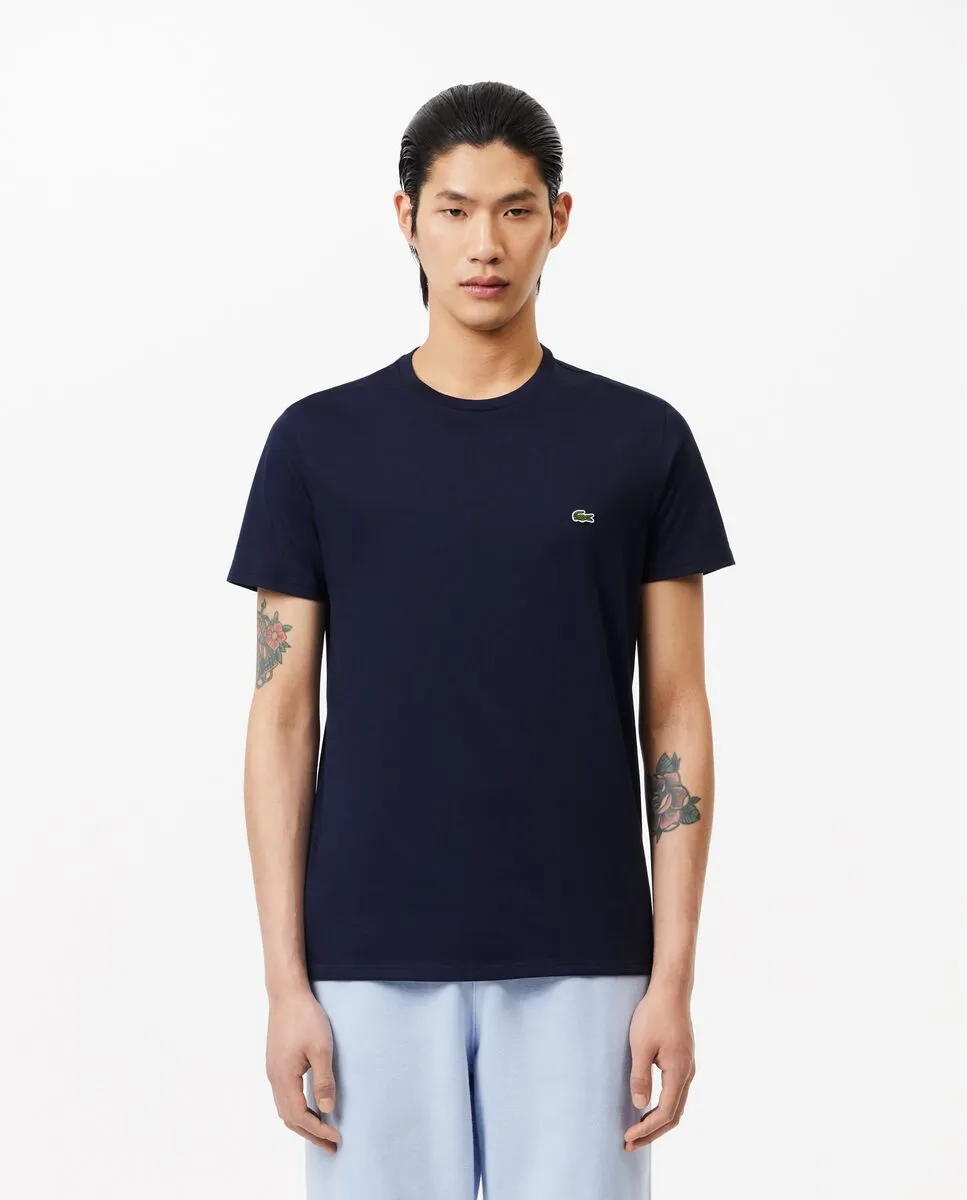 LACOSTE Regular Fit Pima Cotton Jersey T-Shirt Navy Blue