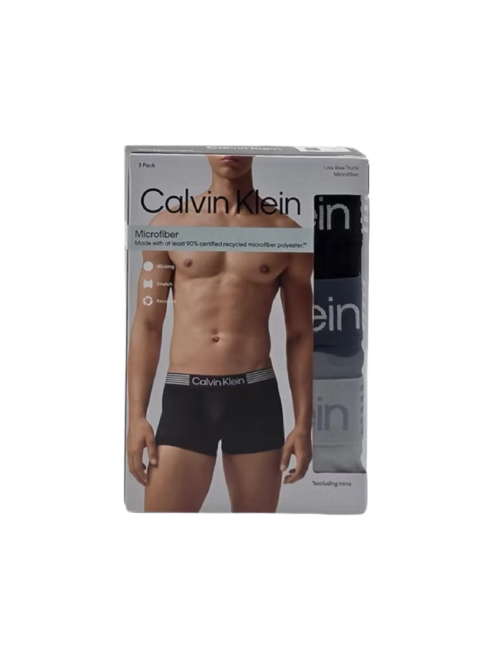 CALVIN KLEIN Men's Iron Flex Micro Low Rise Trunk 3Pack Multicolor