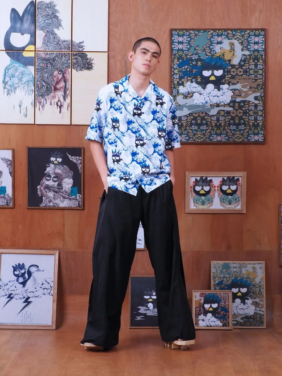 PEDZ MEN HAWAII SHIRT SHORT SLEEVES PRINTED THE GREAT WAVE WHITE