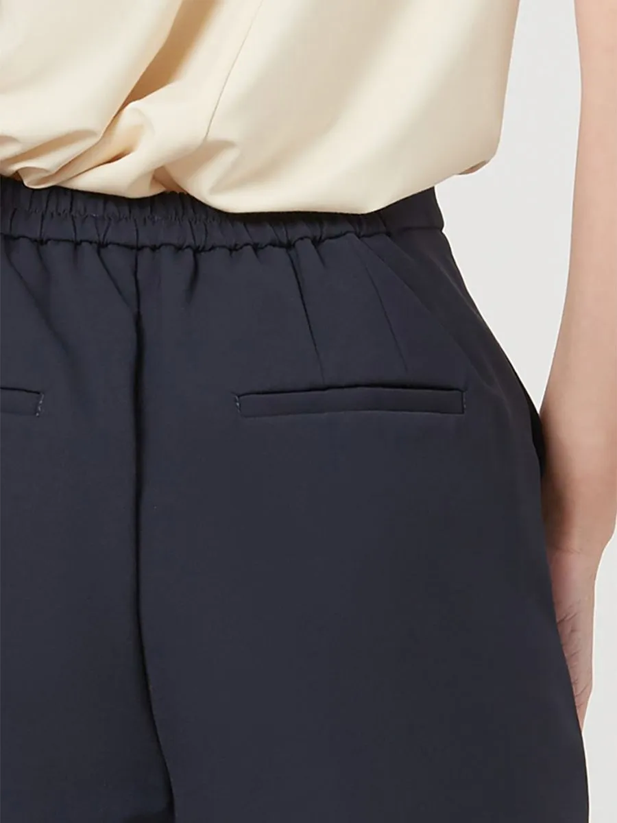 ESPADA Elastic Waist Trousers Female Navy Blue
