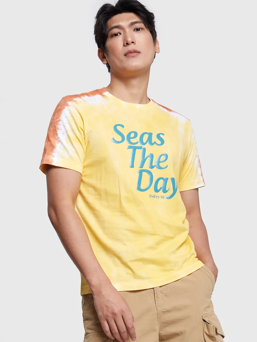 DEFRY 01 Men T-shirt Crew Neck Printed Yellow
