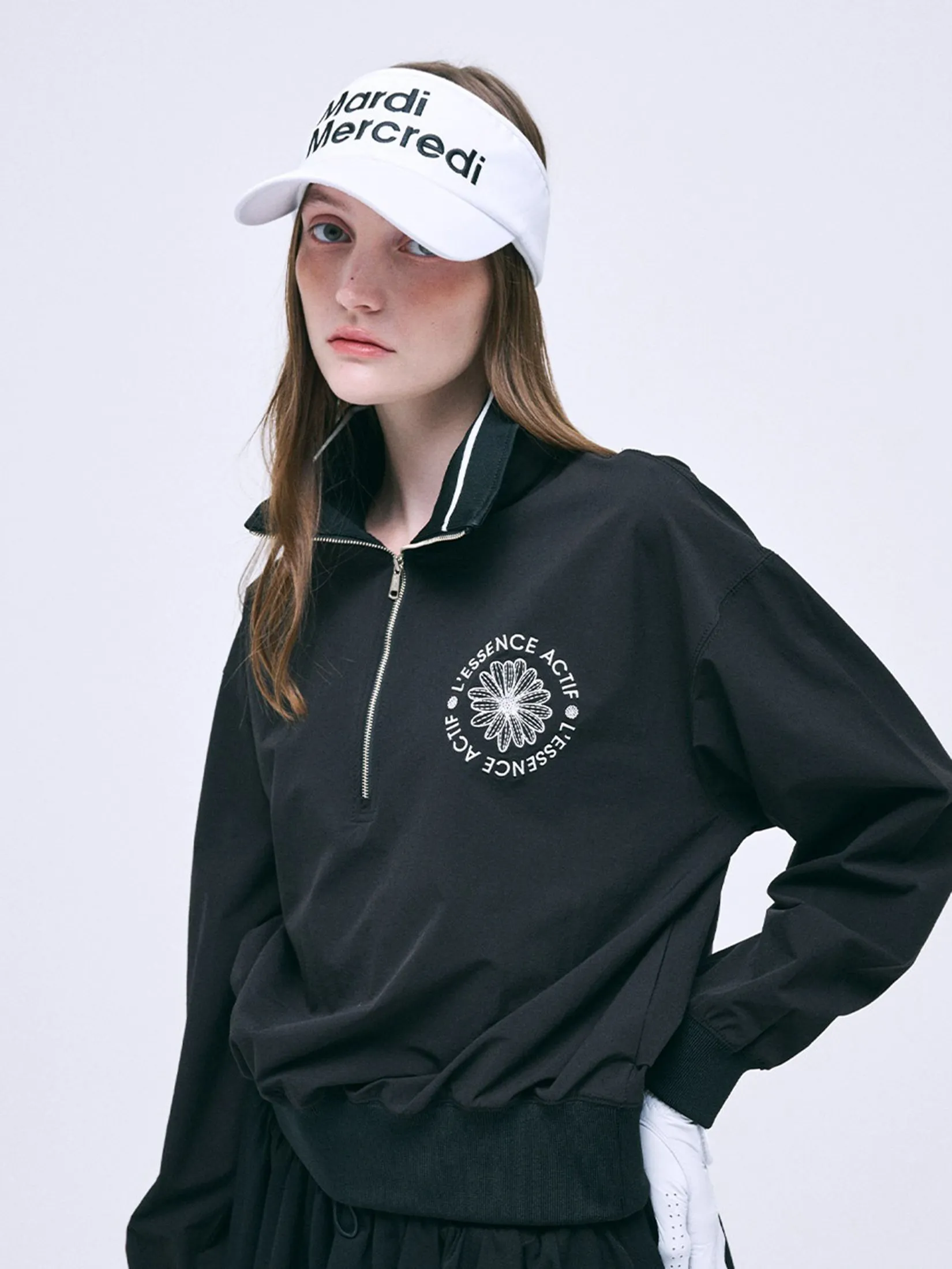 MARDI MERCREDI ACTIF Windbreaker High-Neck Zip-Up Actif Emblem F