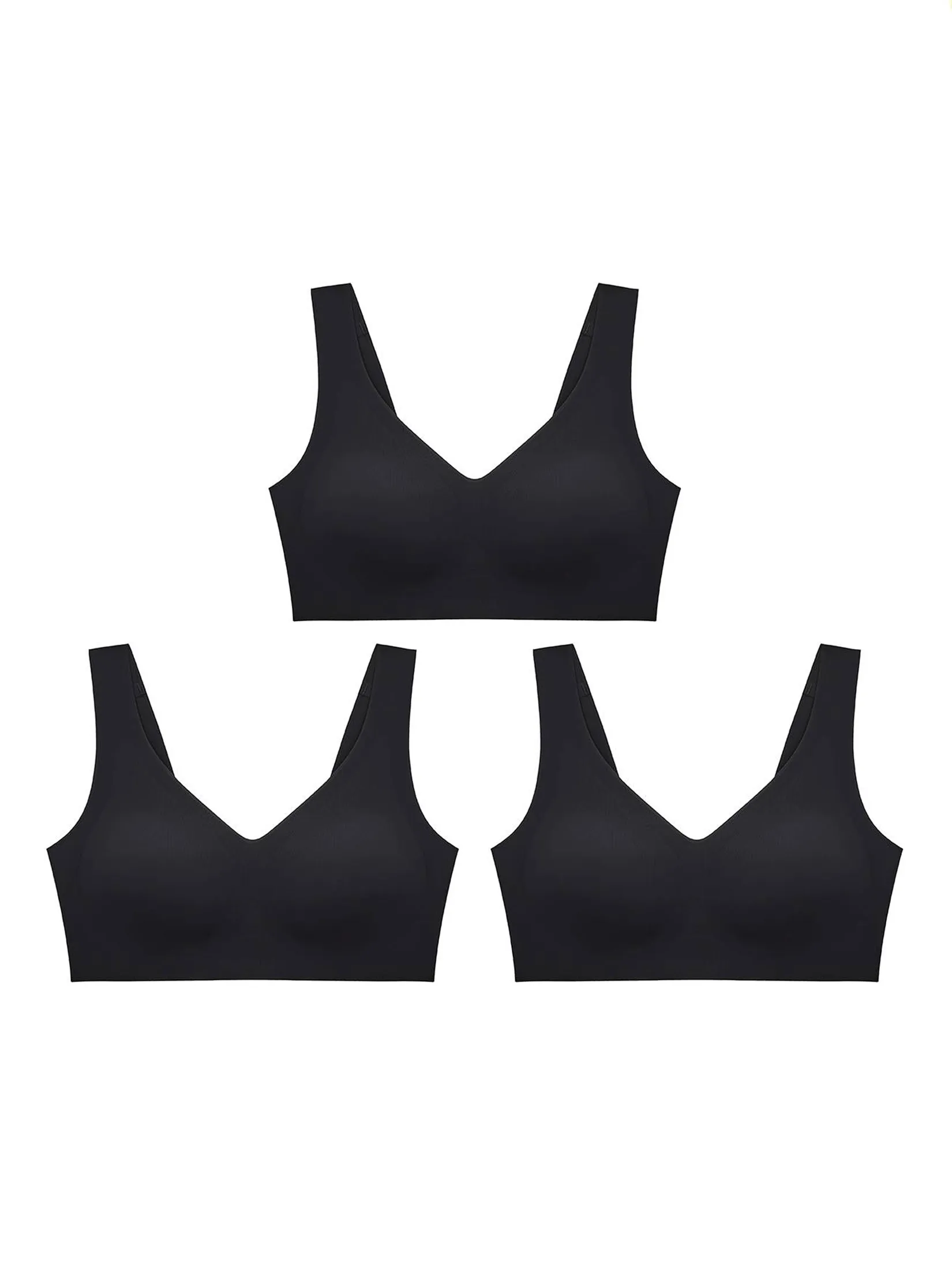 SABINA [Pack 3 Piece] [Online Exclusive]  Perfect Bra Seamless Wireless Bra - Black