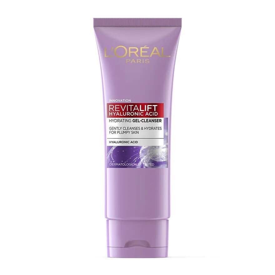 L'oreal Paris Revitalift Hyaluronic Acid Hydrating Gel Cleanser 100 Ml. - Purple