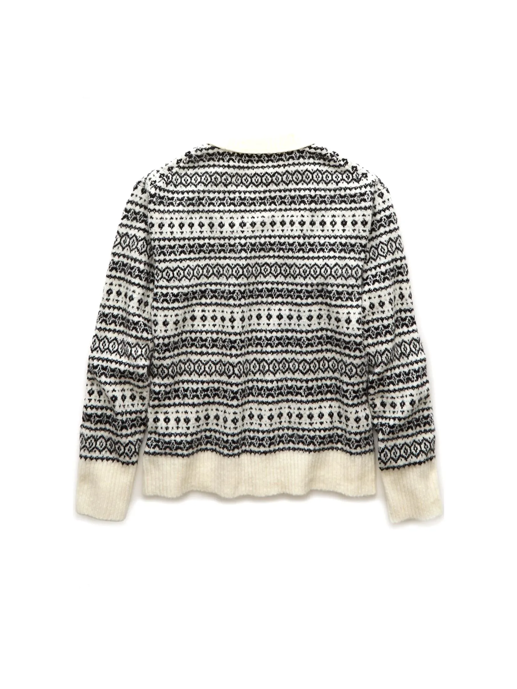 AMERICAN EAGLE WOMEN 1354 LS CLASSIC CREW NEW FAIRISLE 106 CREAM