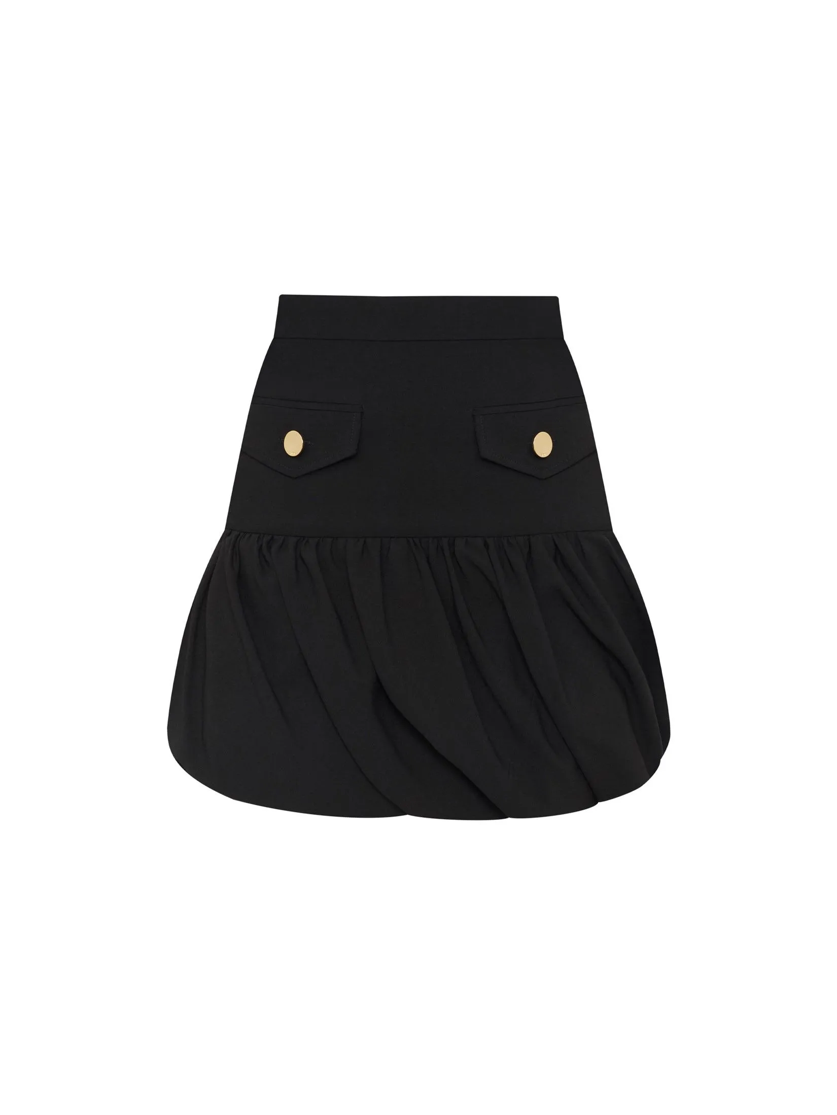 ASV (RS25)Caily Women Balloon Mini Skirt Black