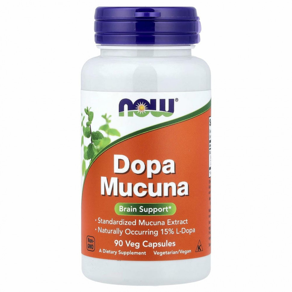 NOW Foods, Dopa Mucuna, 90 растительных капсул