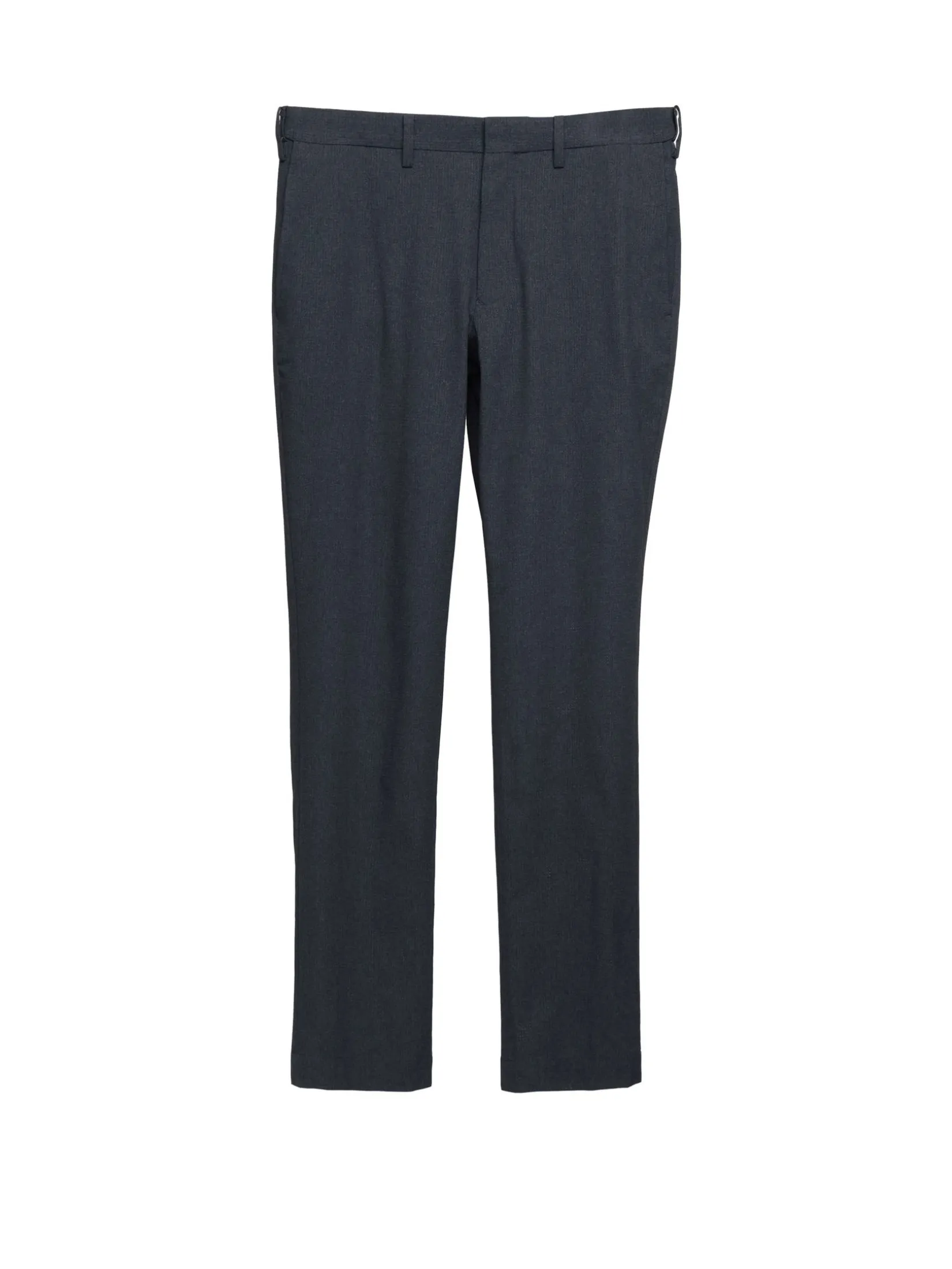 TAKEO KIKUCHI MEN NAVY CS PRIMEFLEX DOTAIR PLAIN WEAVE PANTS